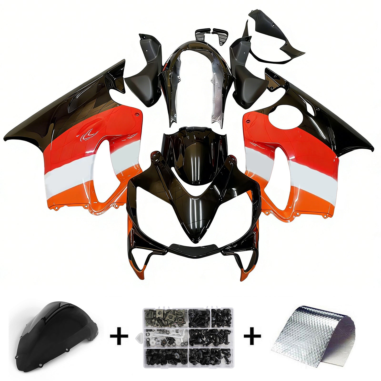 Amotopart 2004-2007 Honda CBR600 F4i Red & Orange Repjol Fairing Kit