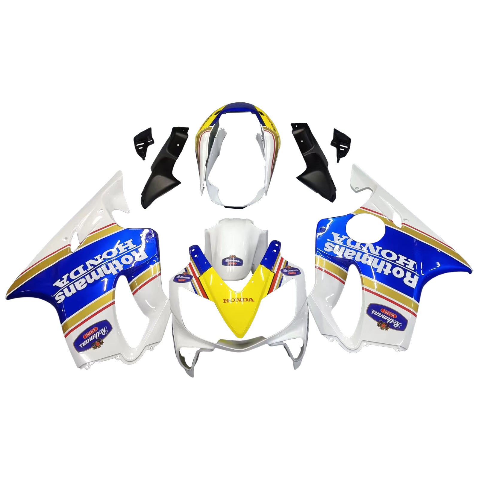 Amotopart 2004-2007 ホンダ CBR600 F4i ブルー&イエロー ロゴ付き Style2 フェアリングキット