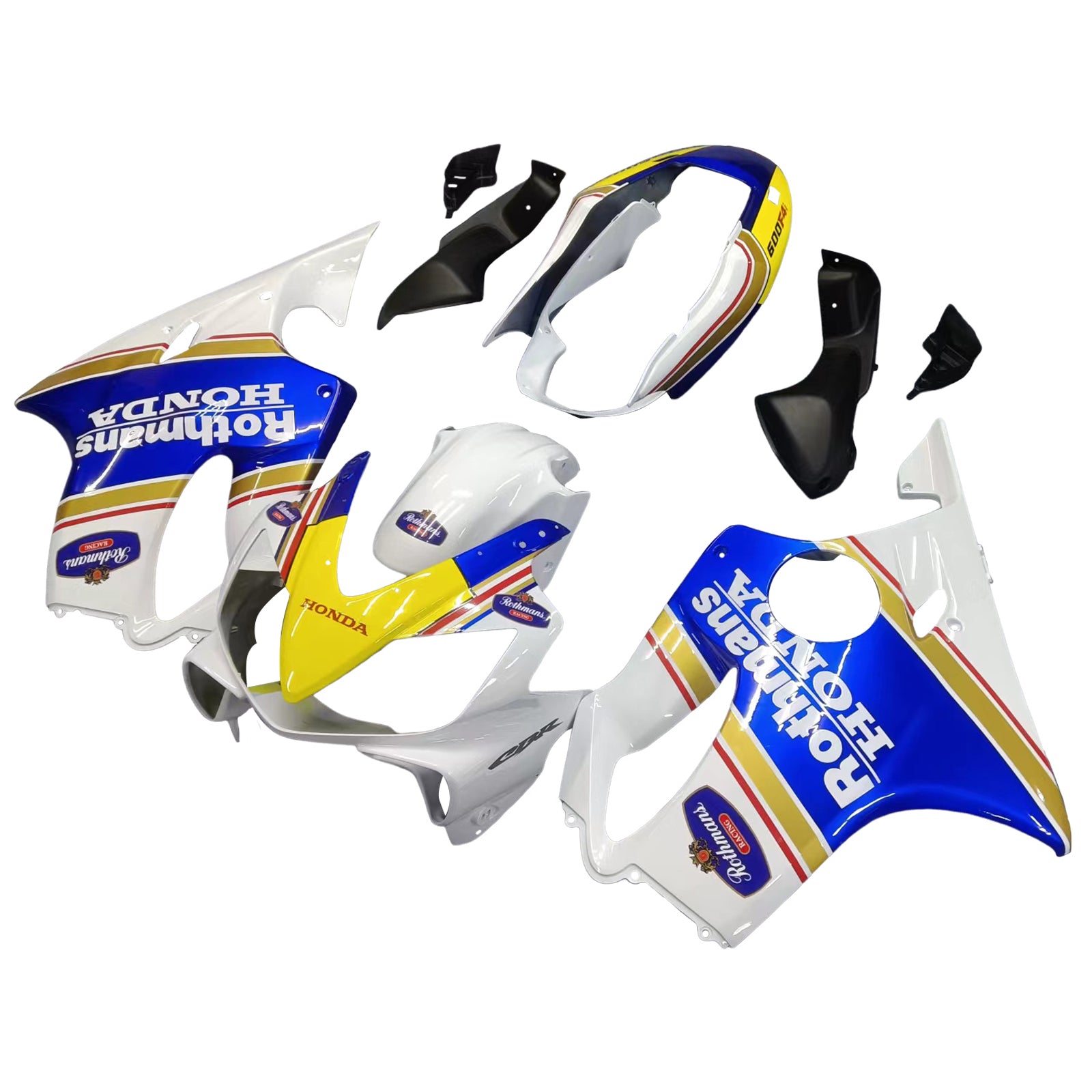 Amotopart 2004-2007 Honda CBR600 F4i Blue&Yellow with Logo Style2 Fairing Kit