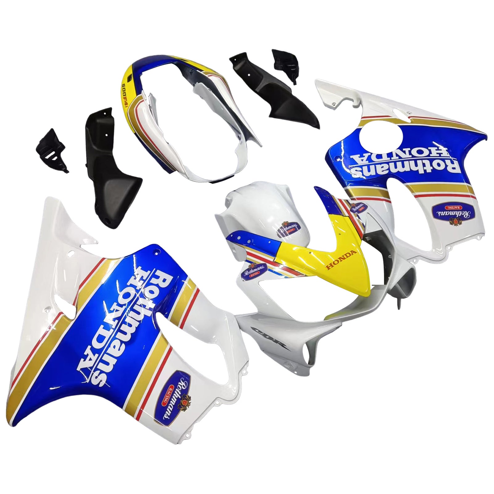 Amotopart 2004-2007 Honda CBR600 F4i Blue&Yellow with Logo Style2 Fairing Kit