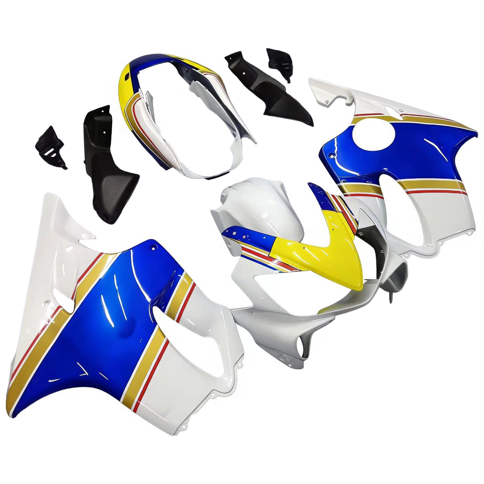 Amotopart 2004-2007 Honda CBR600 F4i Blu&YKit carene Style2 giallo