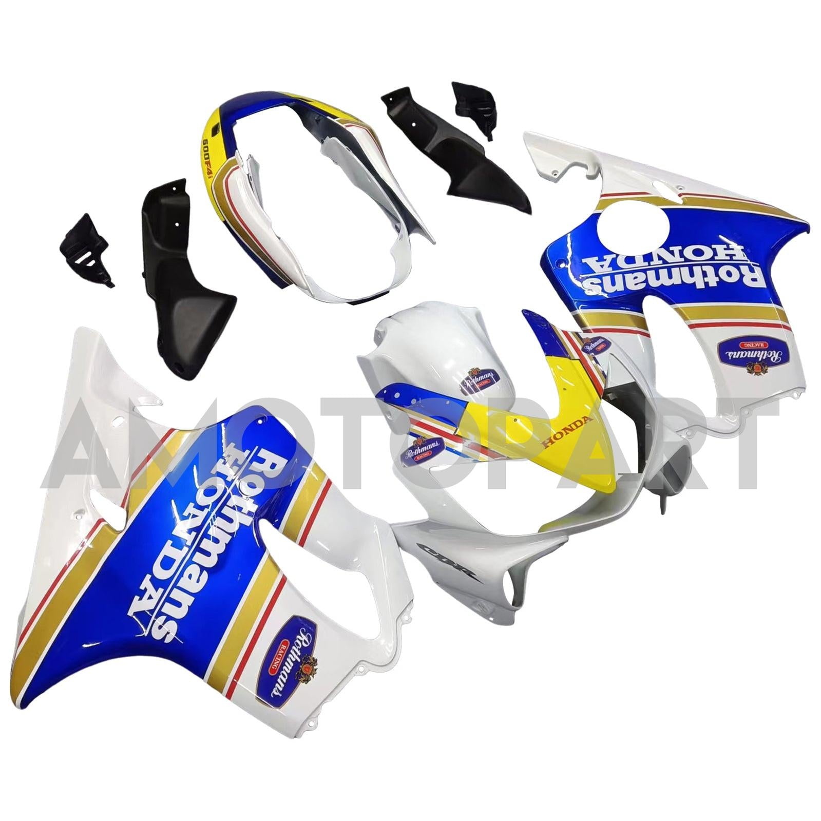 Amotopart 2004-2007 Honda CBR600 F4I Blue & Yellow with Logo Style2 Zestaw owiewki