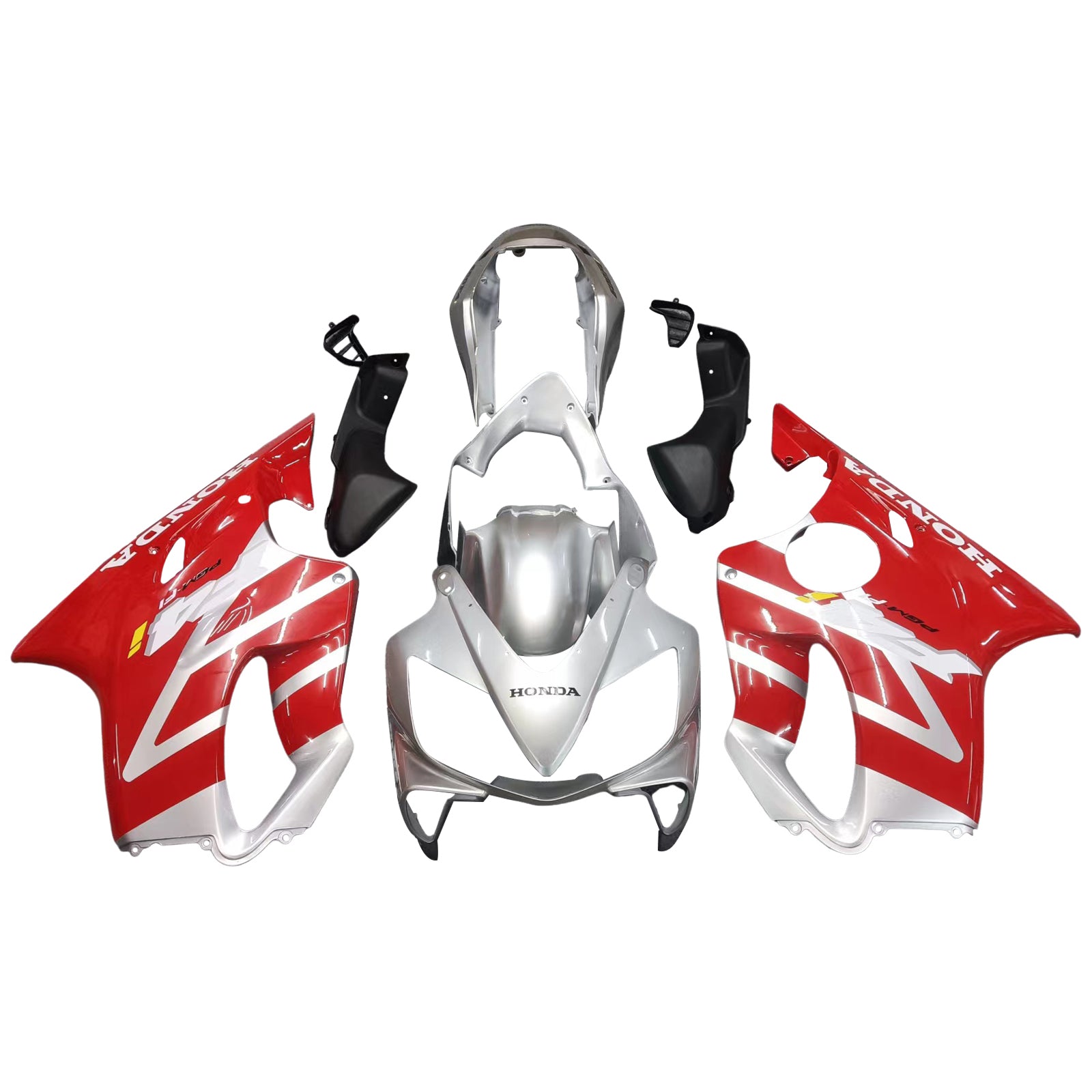 Amotopart 2004-2007 Honda CBR600 F4i Kit de carénage rouge et argent