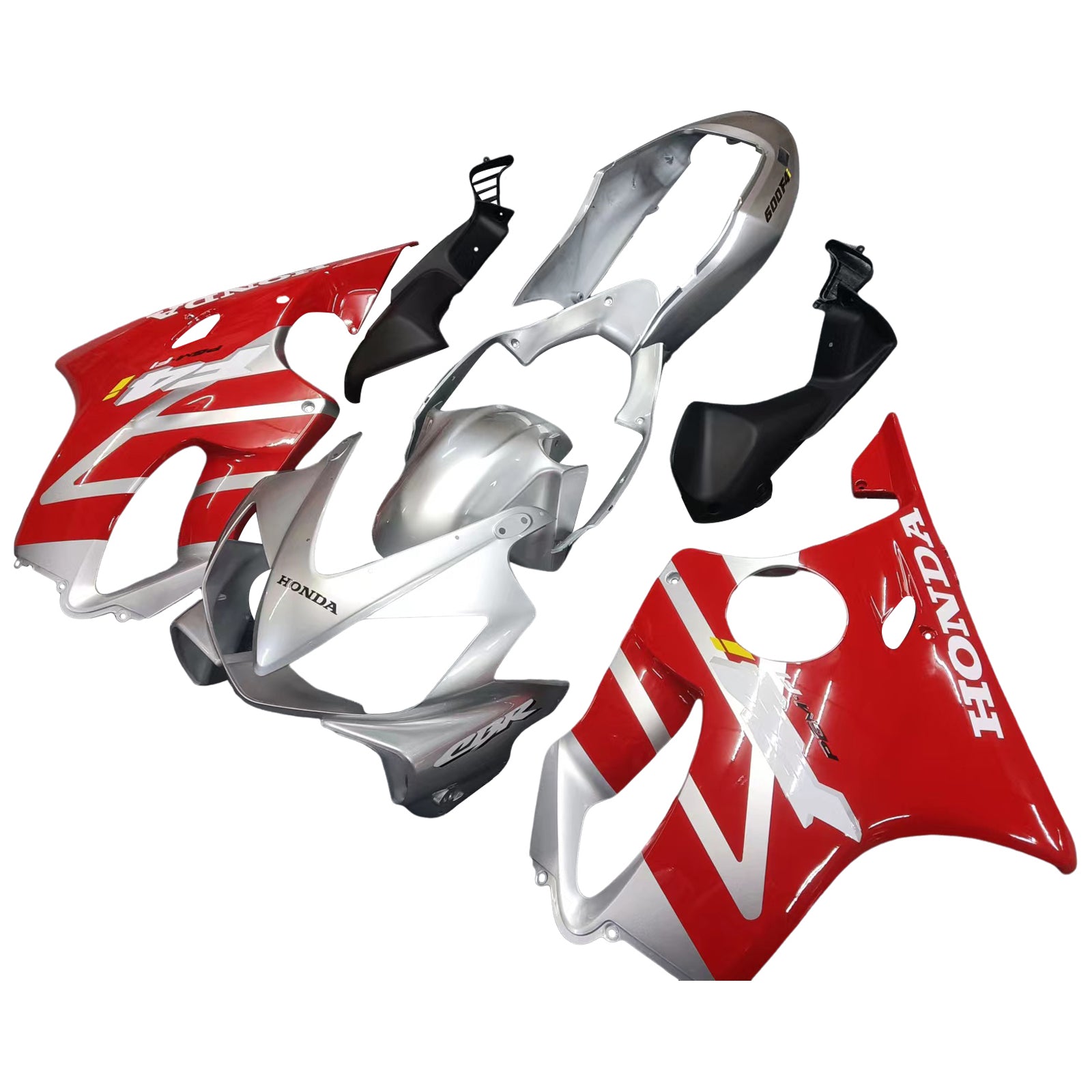 Amotopart 2004-2007 ホンダ CBR600 F4i レッド&シルバー フェアリングキット