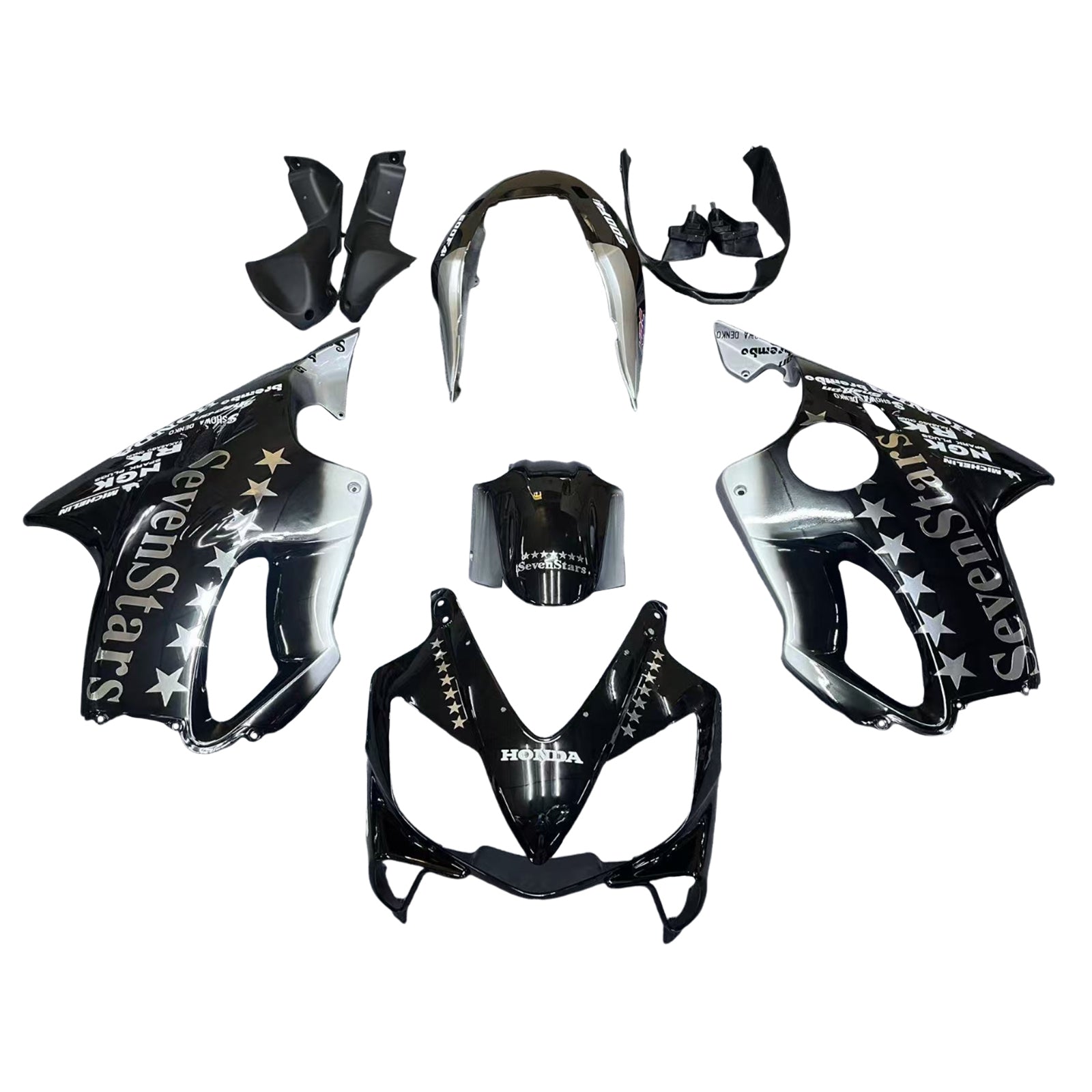 Amotopart 2004-2007 Honda CBR600 F4i Black with Logo Fairing Kit