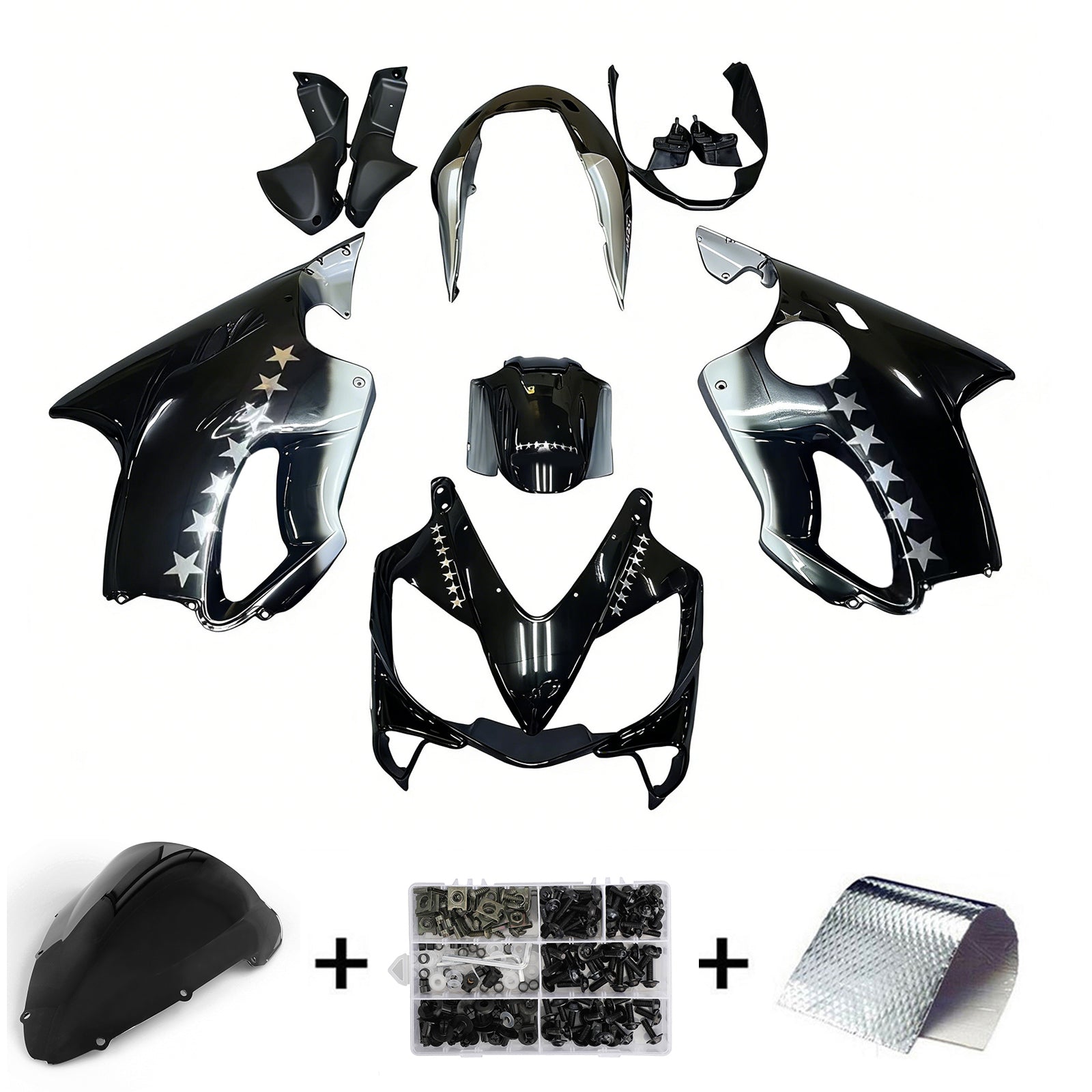 Amotopart 2004-2007 Honda CBR600 F4i Black Fairing Kit