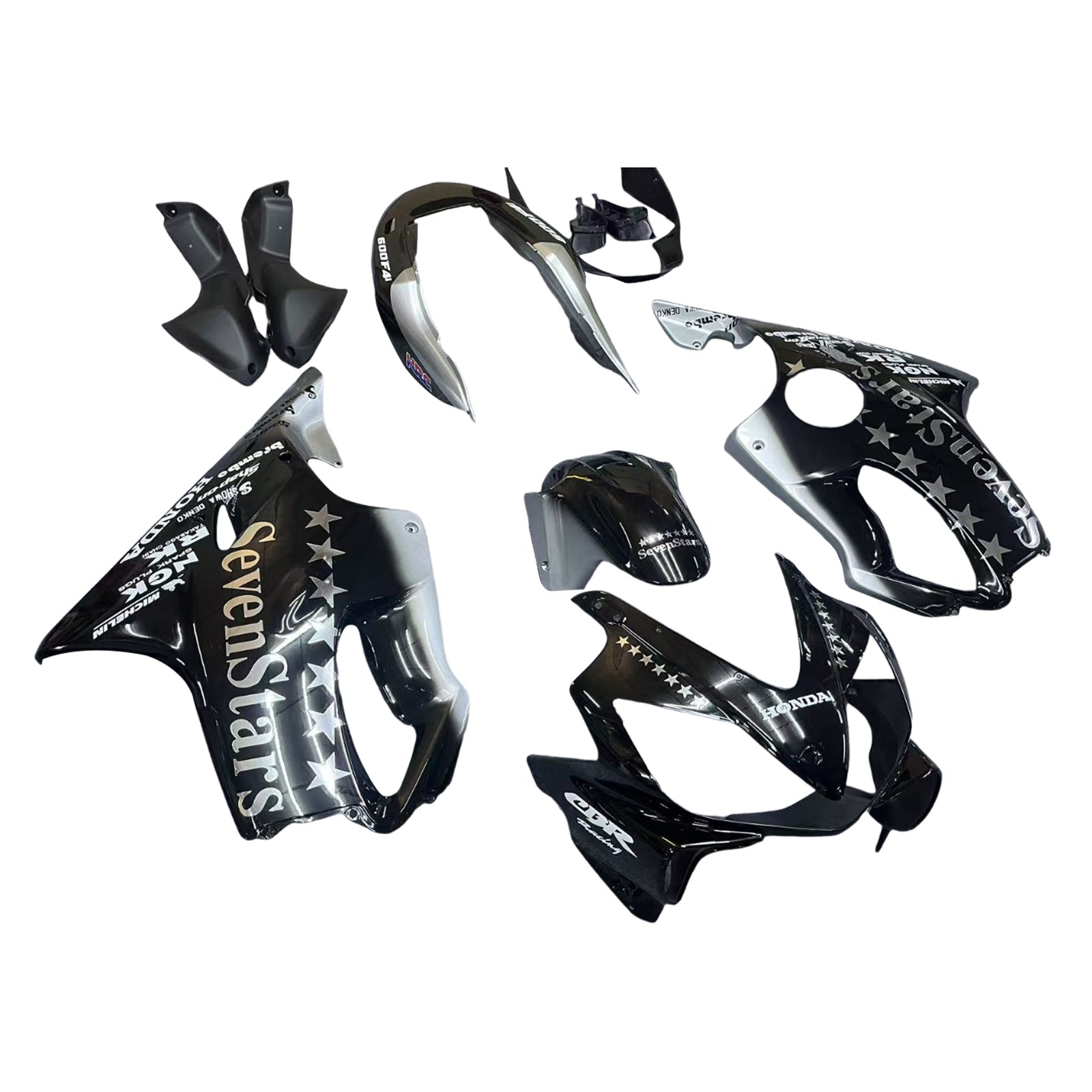 Amotopart 2004-2007 ホンダ CBR600 F4i ブラック ロゴ付きフェアリングキット