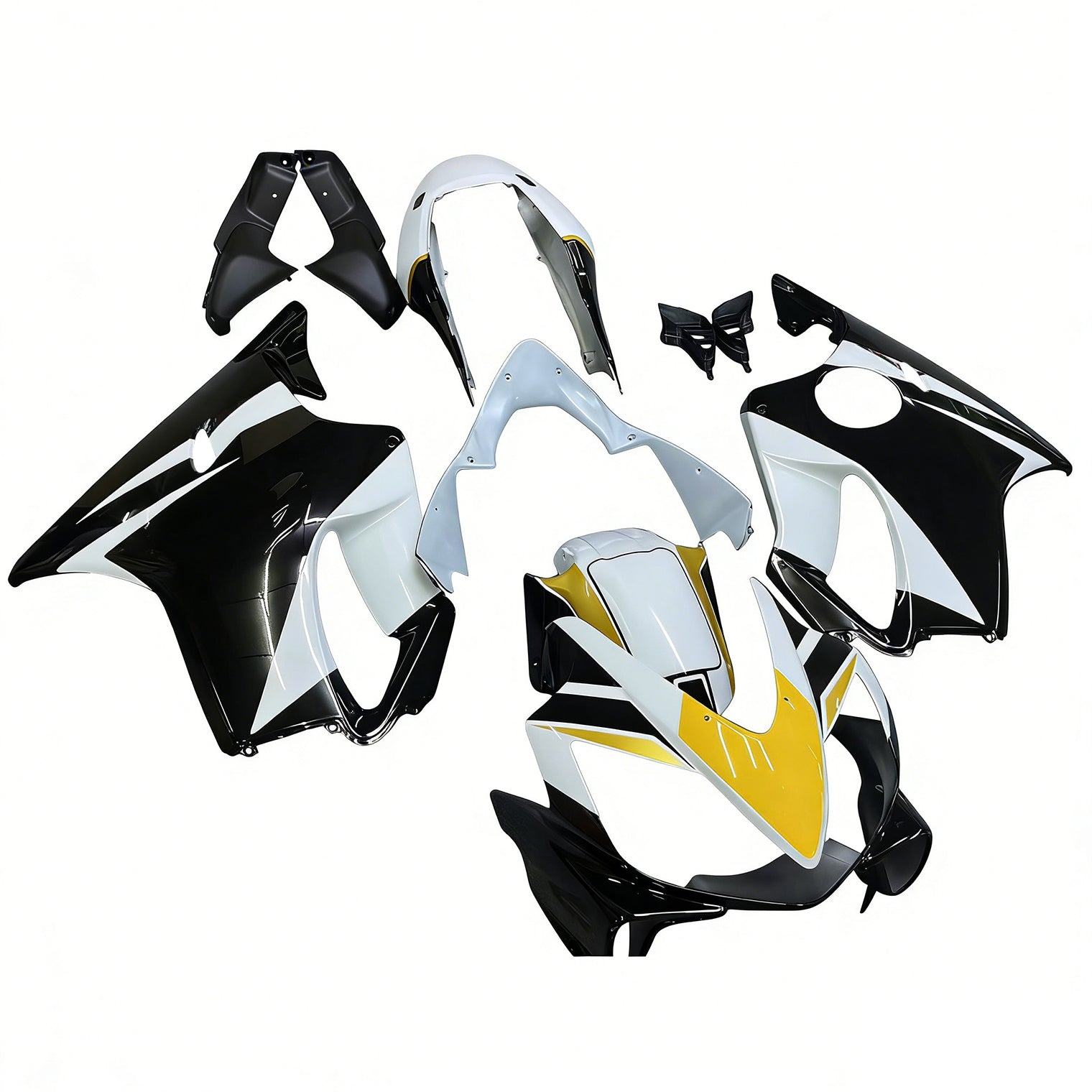 Amotopart 2004–2007 Honda CBR600 F4i Weiß Schwarz Verkleidungsset