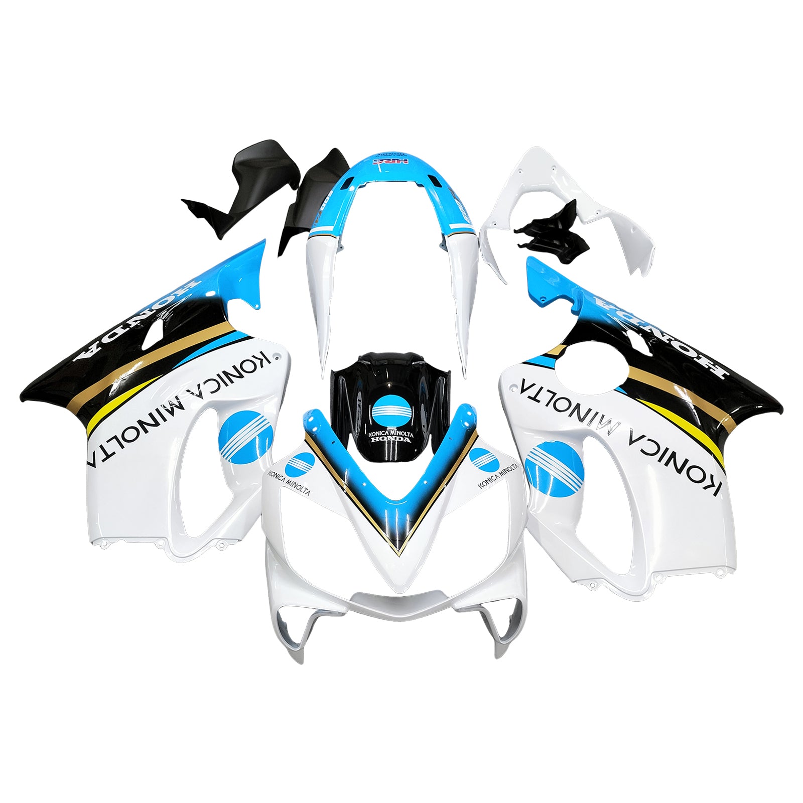 Amotopart 2004-2007 CBR600 F4i Honda White Light Blue Fairing Kit