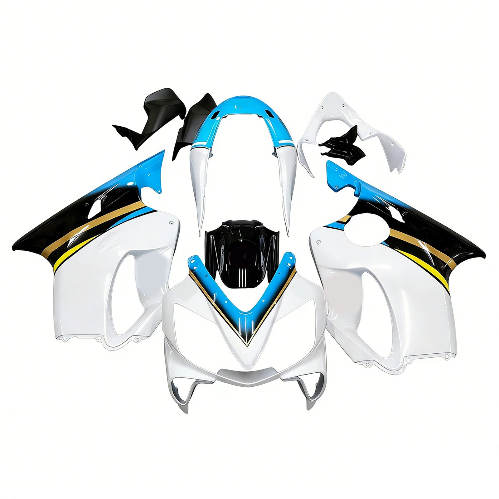 Amotopart 2004-2007 CBR600 F4i Honda White Light Blue Fairing Kit