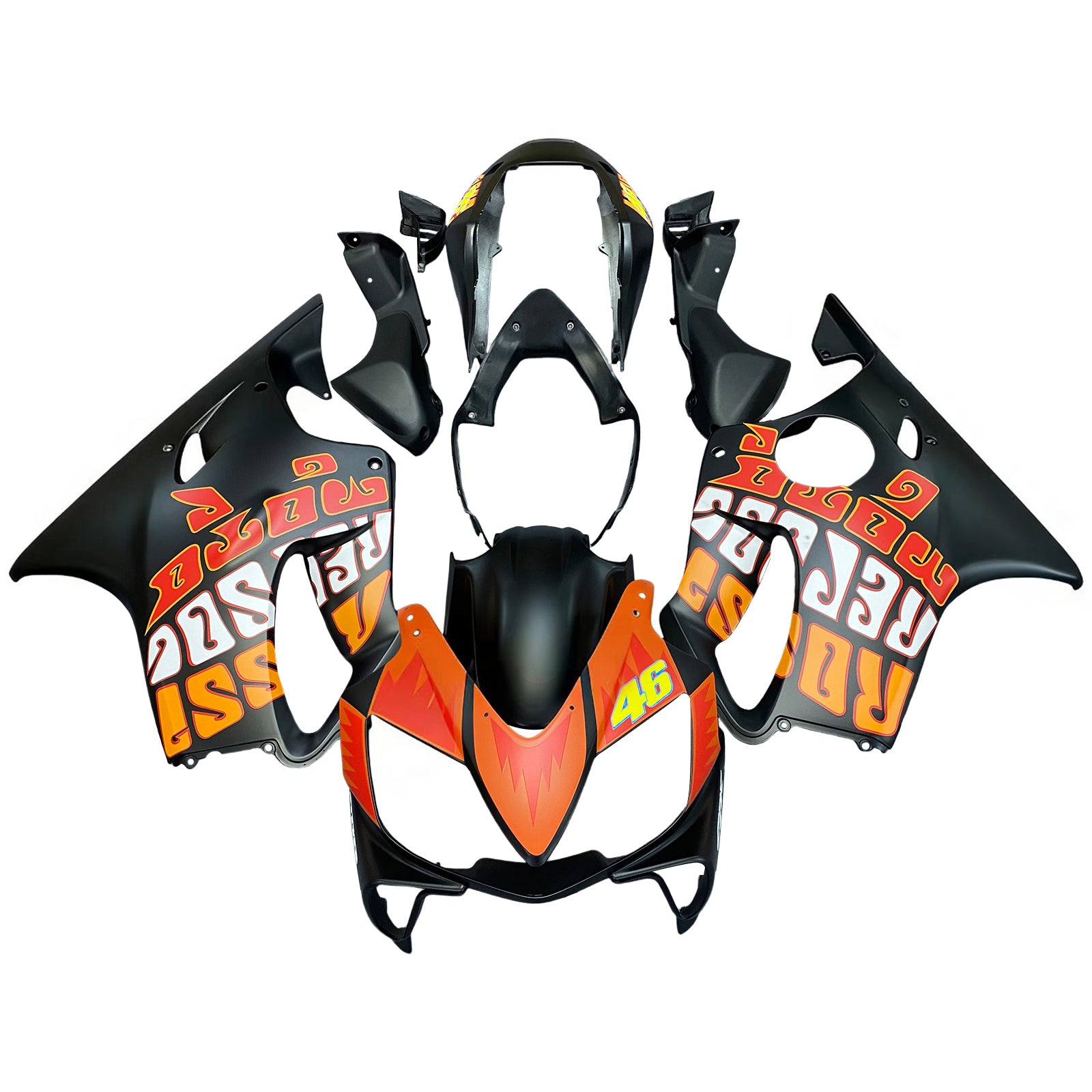 Amotopart 2004-2007 Kit carena Honda CBR600 F4i arancione e rosso