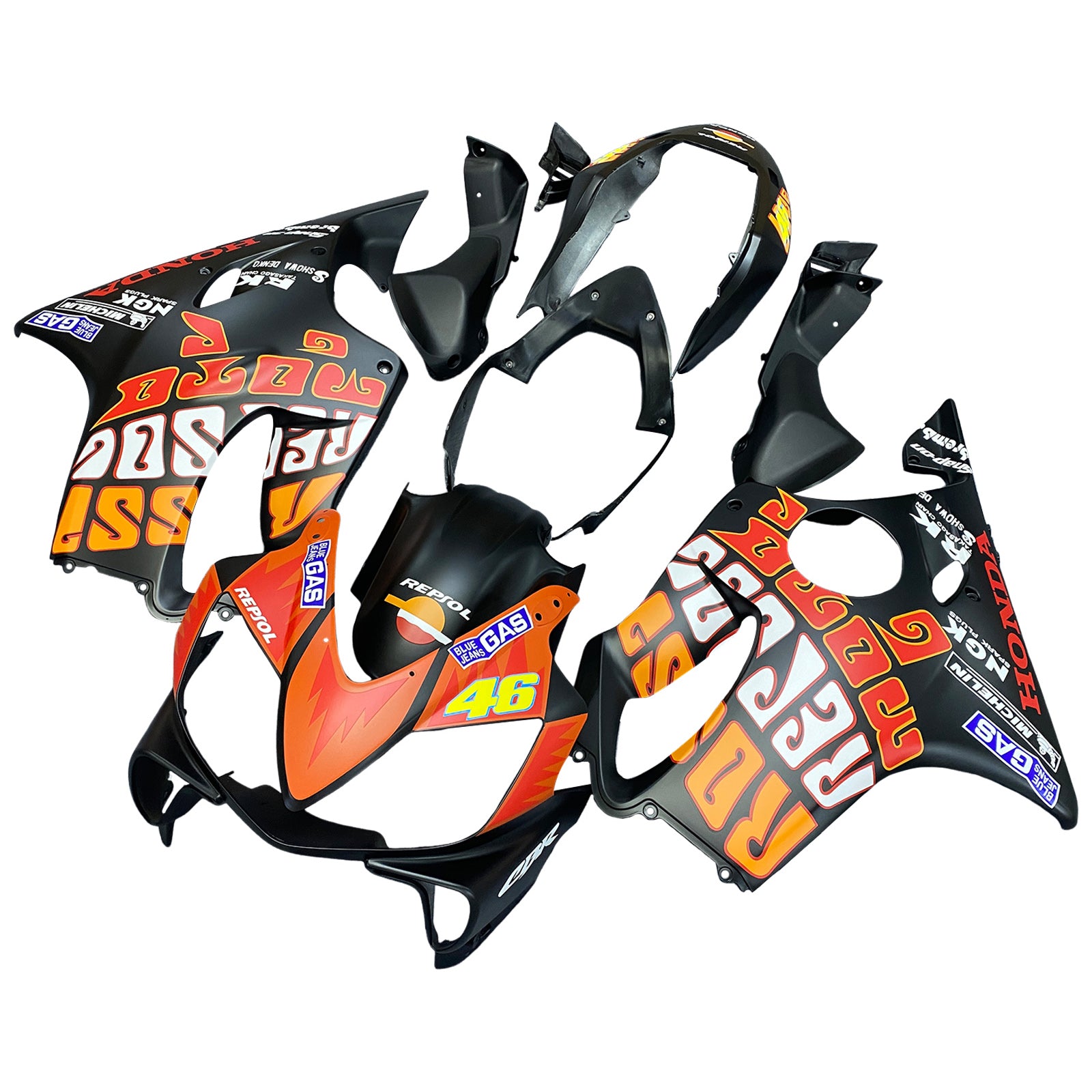 Amotopart 2004-2007 Honda CBR600 F4i Orange&Red Fairing Kit