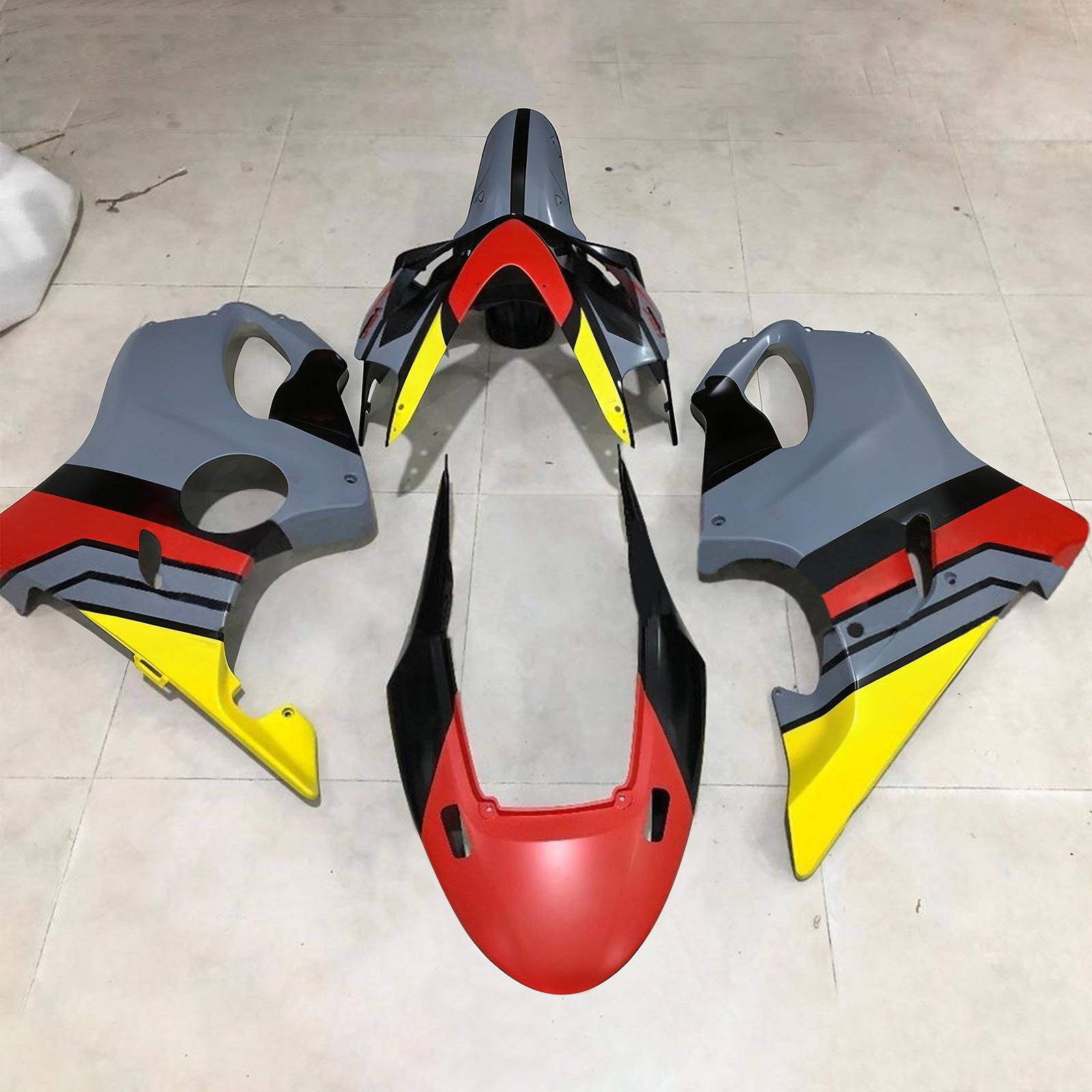 Amotopart Honda CBR600 F4i 2004-2007 Matrød&YGul Pirelli kåbesæt