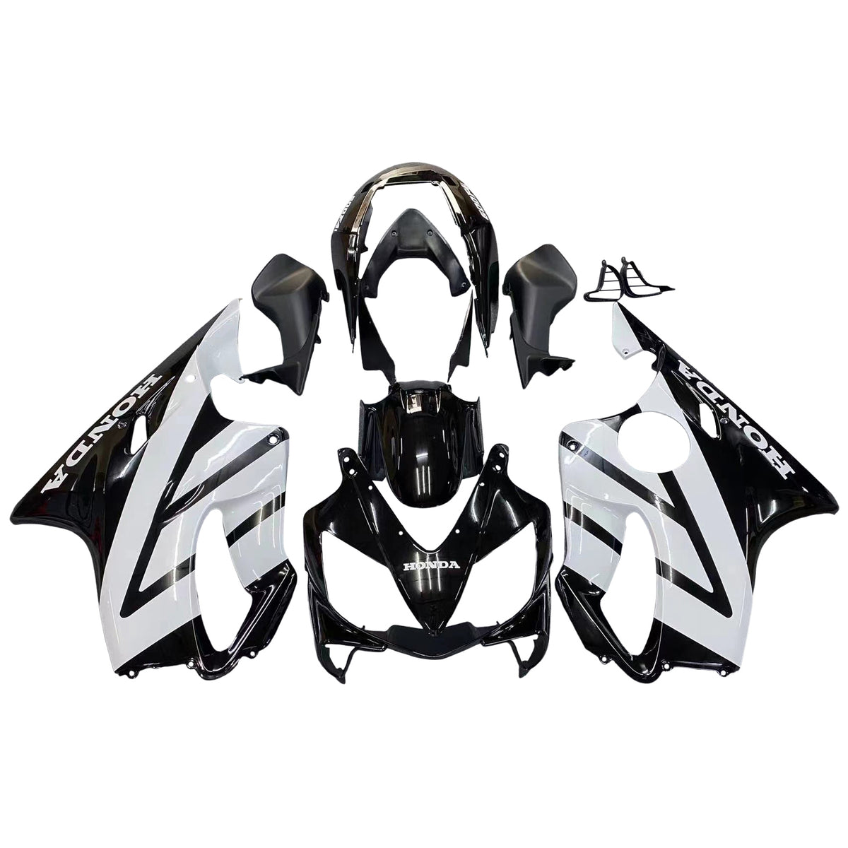 Amotopart Honda CBR600 F4i 2004-2007 Kit de carenado blanco y negro