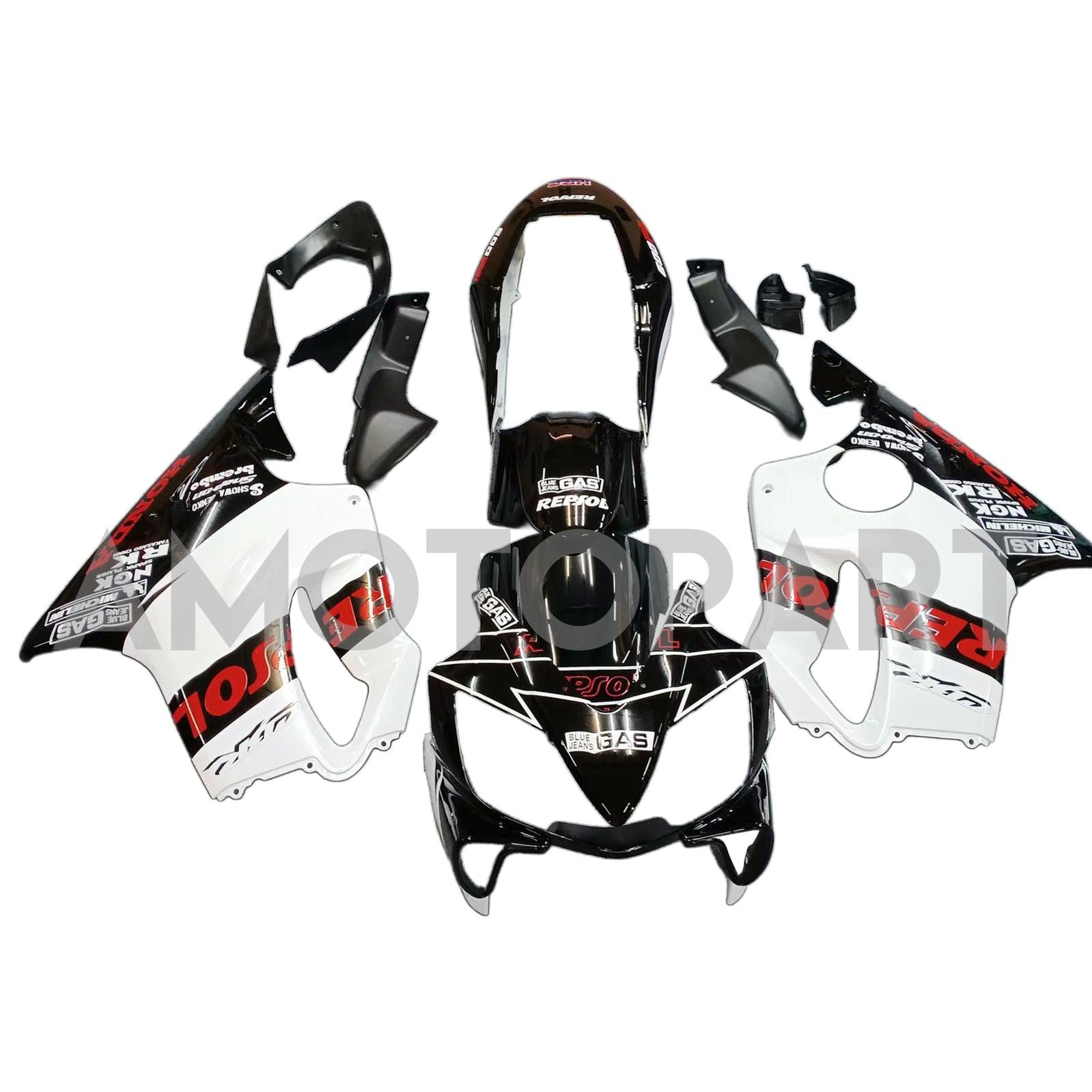Amotopart Honda CBR600 F4I 2004-2007 White & Black Fairing Kit