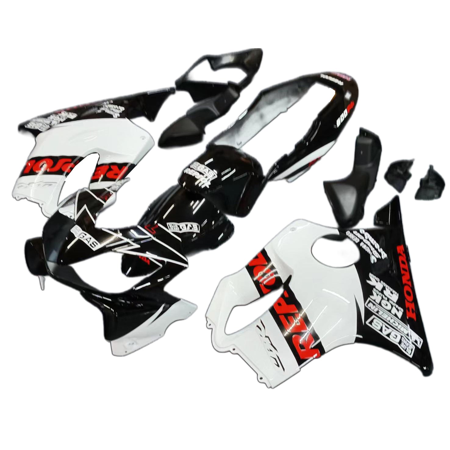 Kit de carénage Amotopart Honda CBR600 F4i 2004-2007 blanc et noir