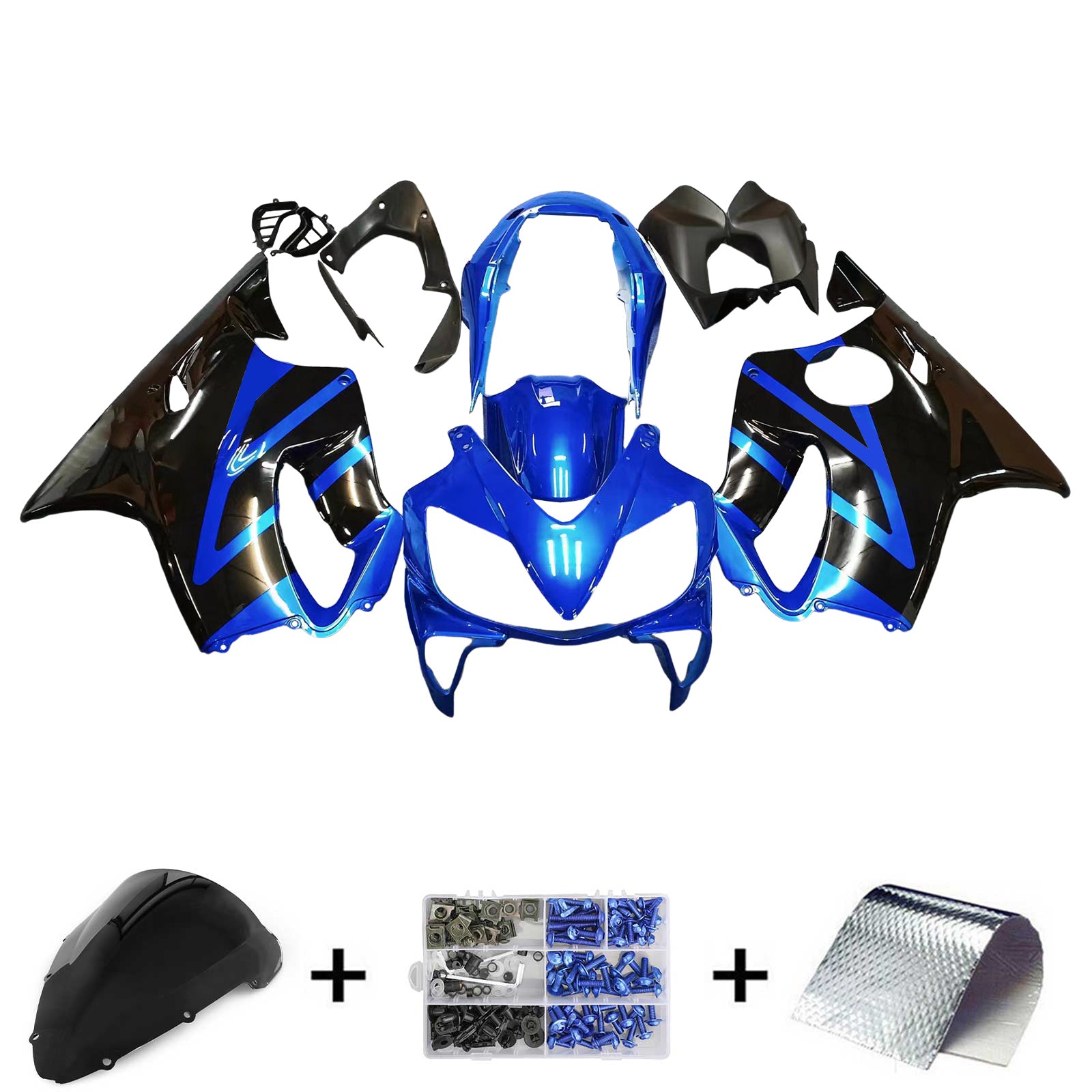 Amotopart 2004-2007 CBR600 F4i Honda Blue&Black Fairing Kit