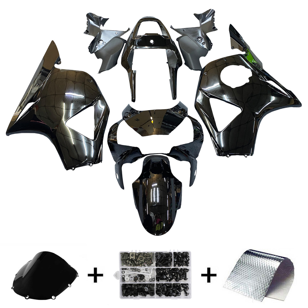 Amotopart 2002-2003 CBR954 Honda Gloss Black Fairing Kit