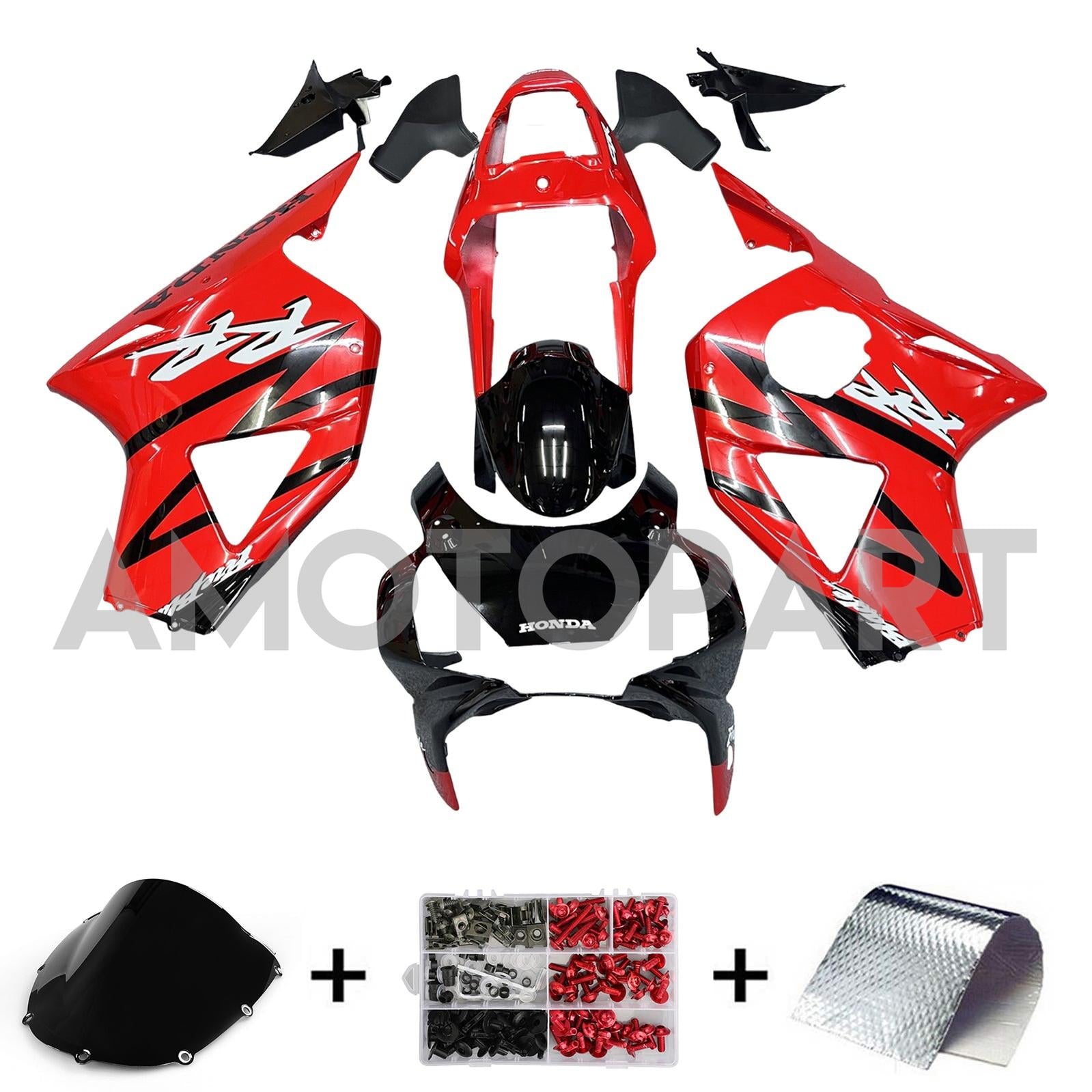 Amotopart 2002-2003 CBR954 Honda Red&Black Fairing Kit