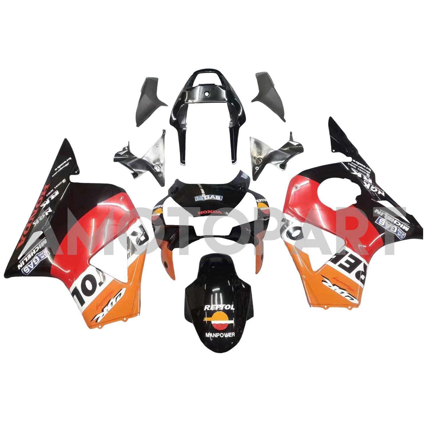 Amotopart 2002-2003 Honda CBR954 Fairing Orange&Black Kit