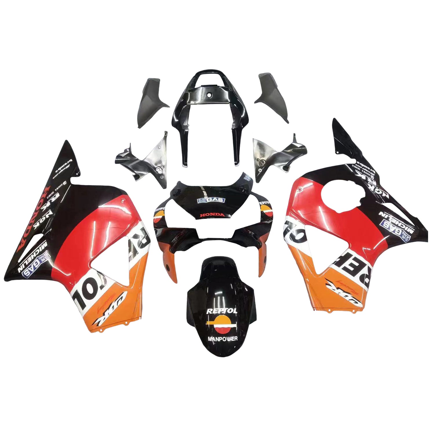 Amotopart 2002-2003 Honda CBR954 Fairing Orange&Black Kit