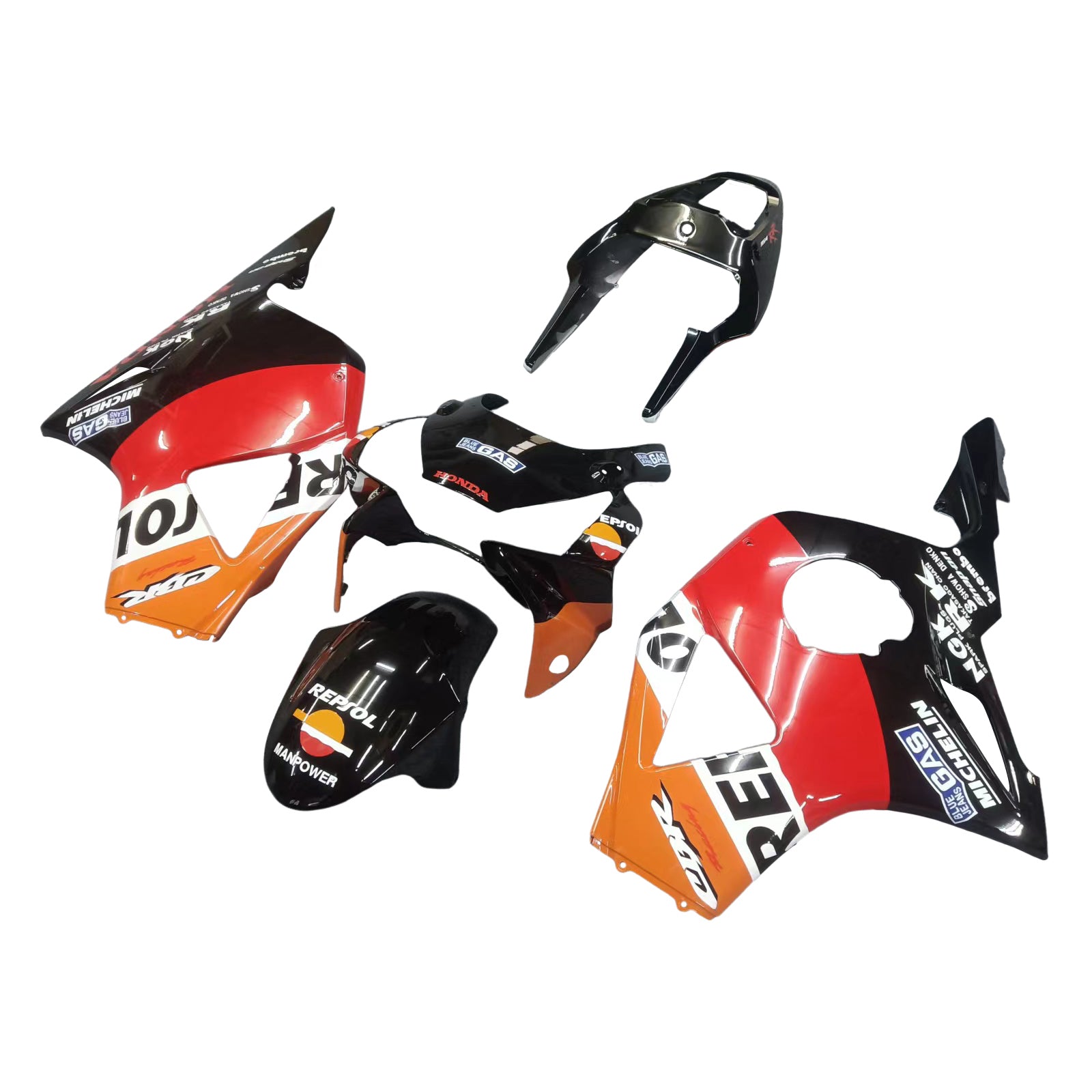 Amotopart 2002–2003 Honda CBR954 Verkleidungsset in Orange und Schwarz