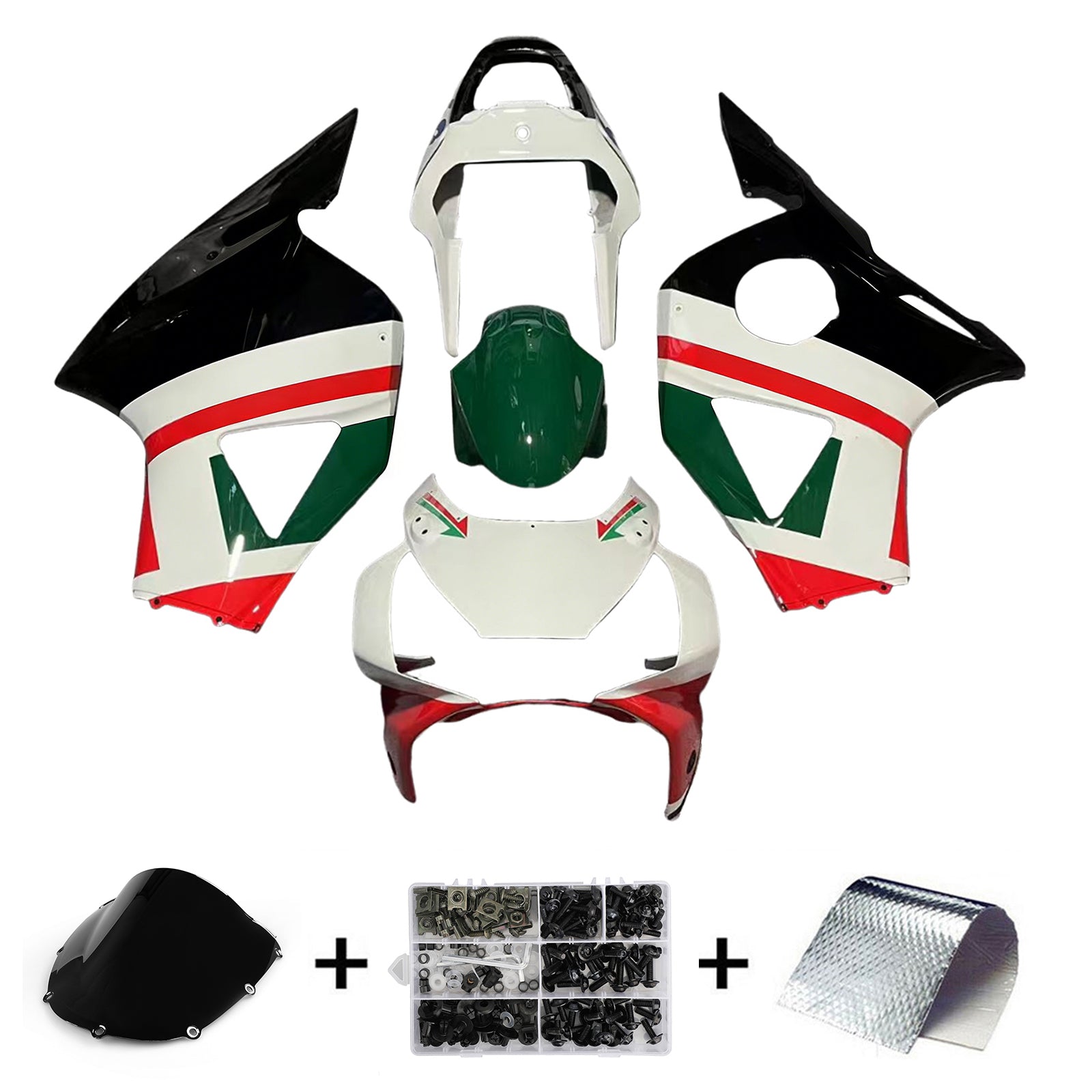 Amotopart 2002-2003 Honda CBR954 White Green Red Line Fairing Kit
