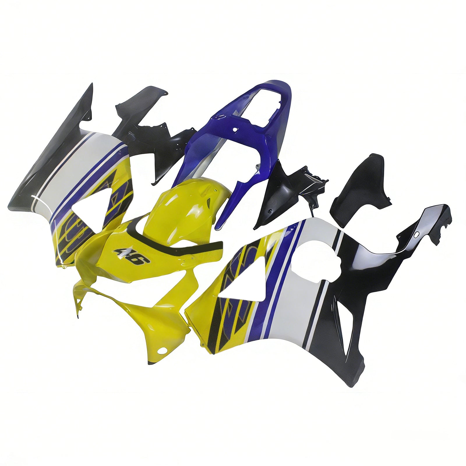 Amotopart 2002-2003 CBR954 Honda Bleu&Kit de carénage jaune