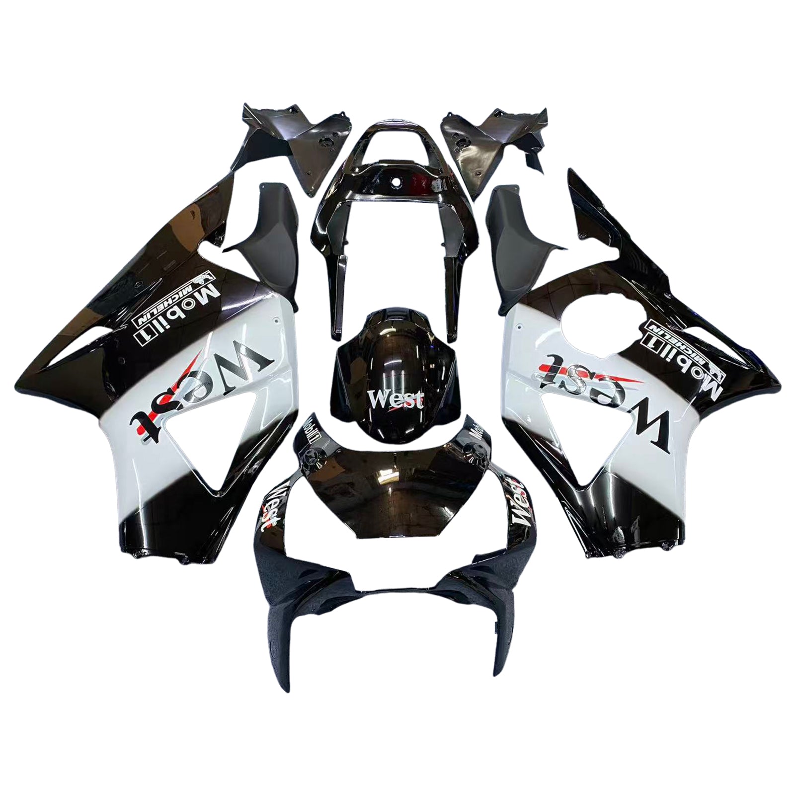 Amotopart 2002-2003 Honda CBR954 White Black Fairing Kit