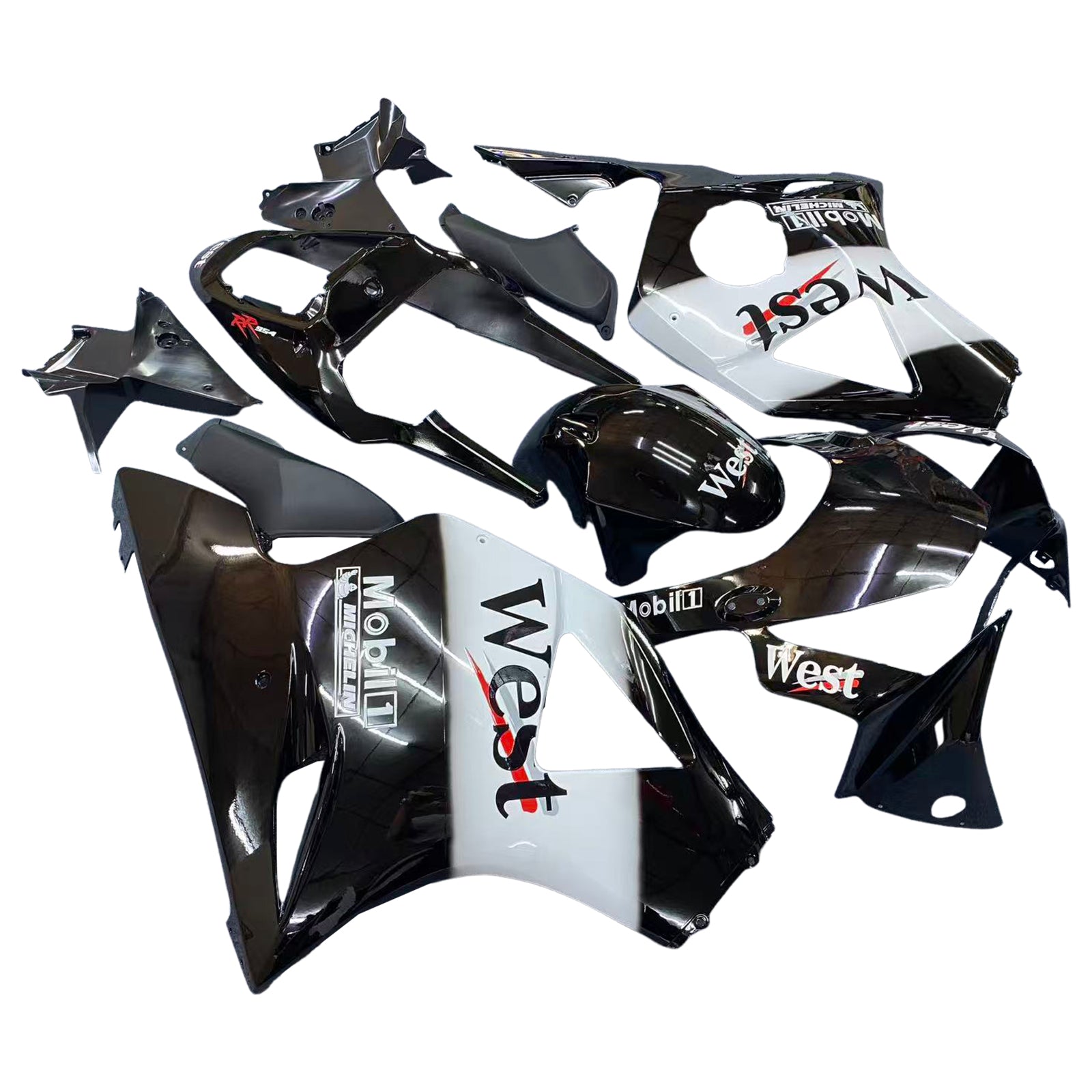 Amotopart 2002-2003 Honda CBR954 White Black Fairing Kit