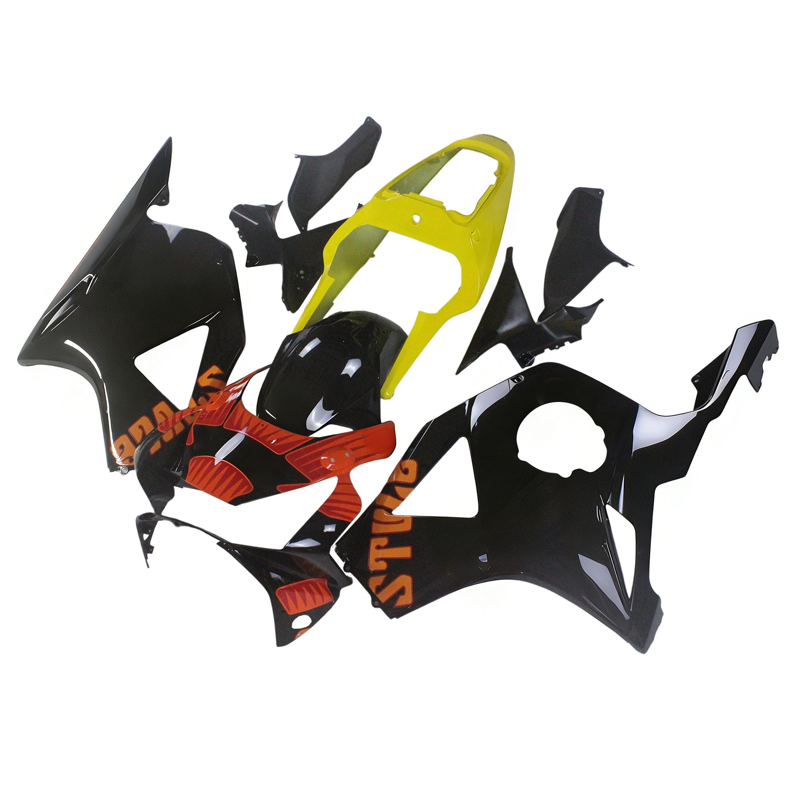 Amotopart 2002-2003 Honda CBR954 Black Yellow Fairing Kit
