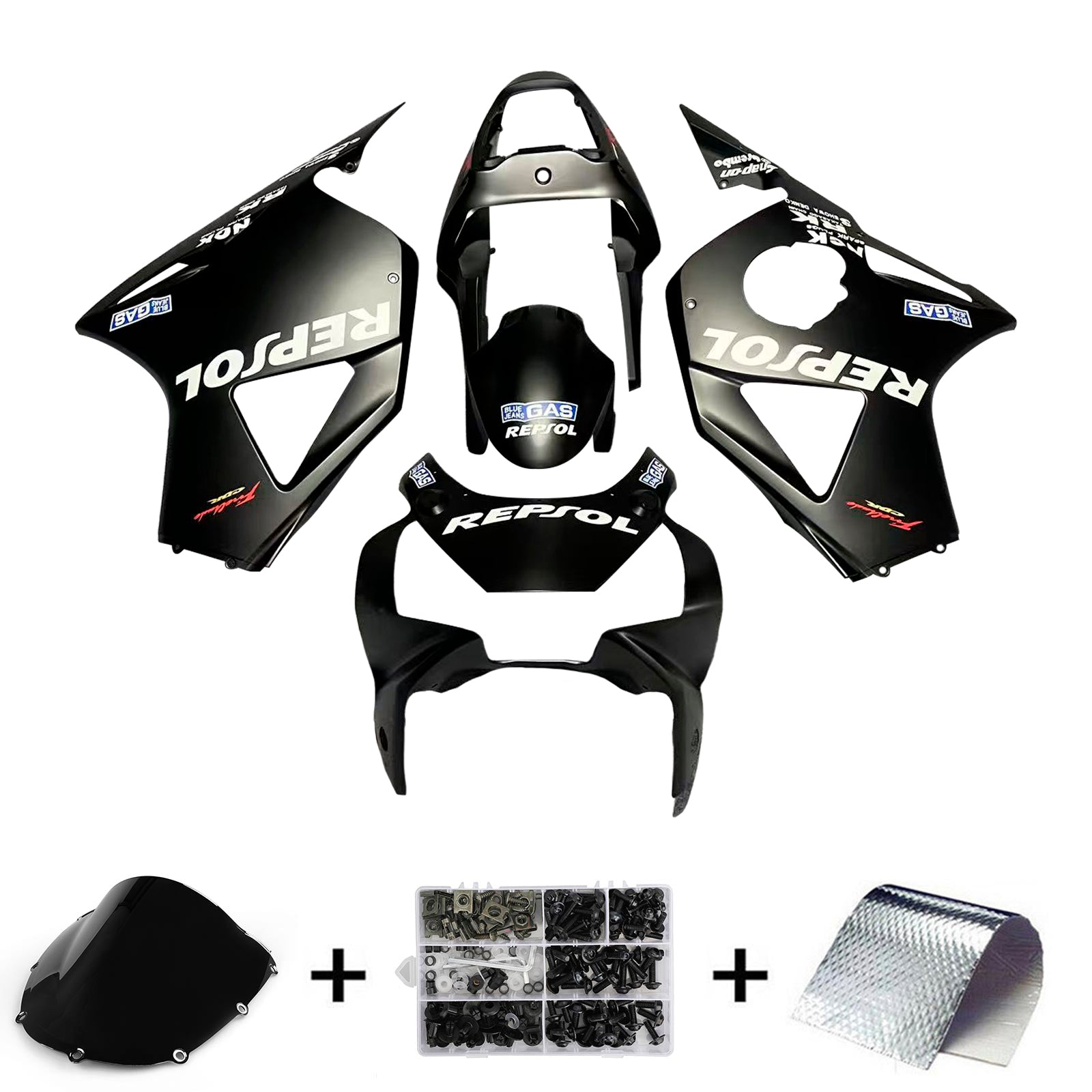 Amotopart Honda CBR954 2002-2003 Matte Black Fairing Kit