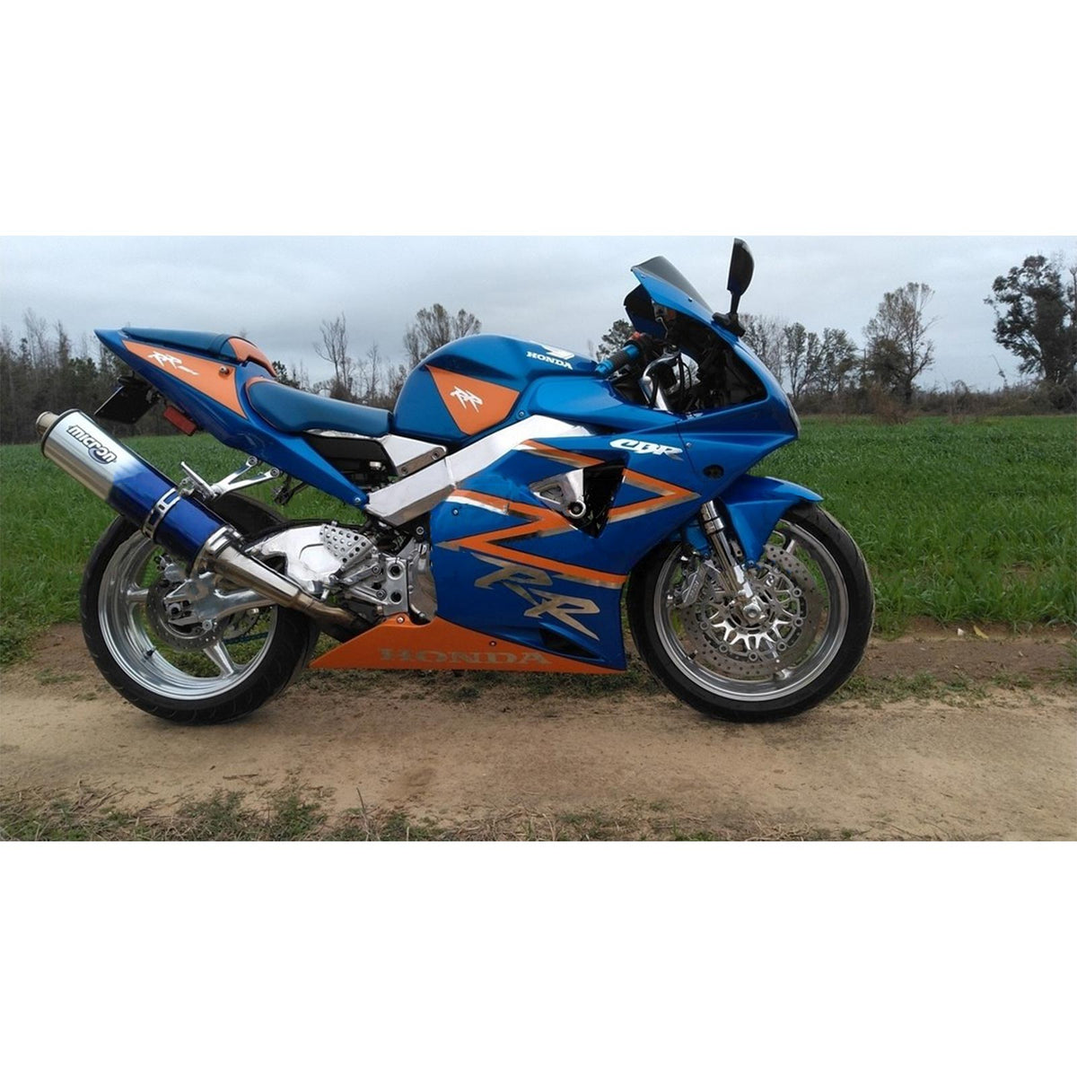 Kit carena Amotopart Honda CBR954 2002-2003 blu e arancione