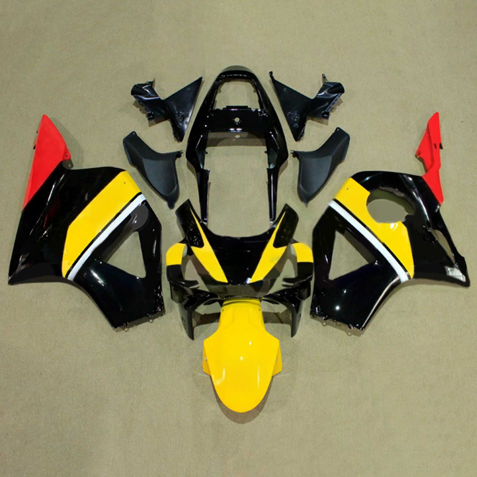 Amotopart 2002-2003 CBR954 Kit de carenagem da Honda Black & Yellow