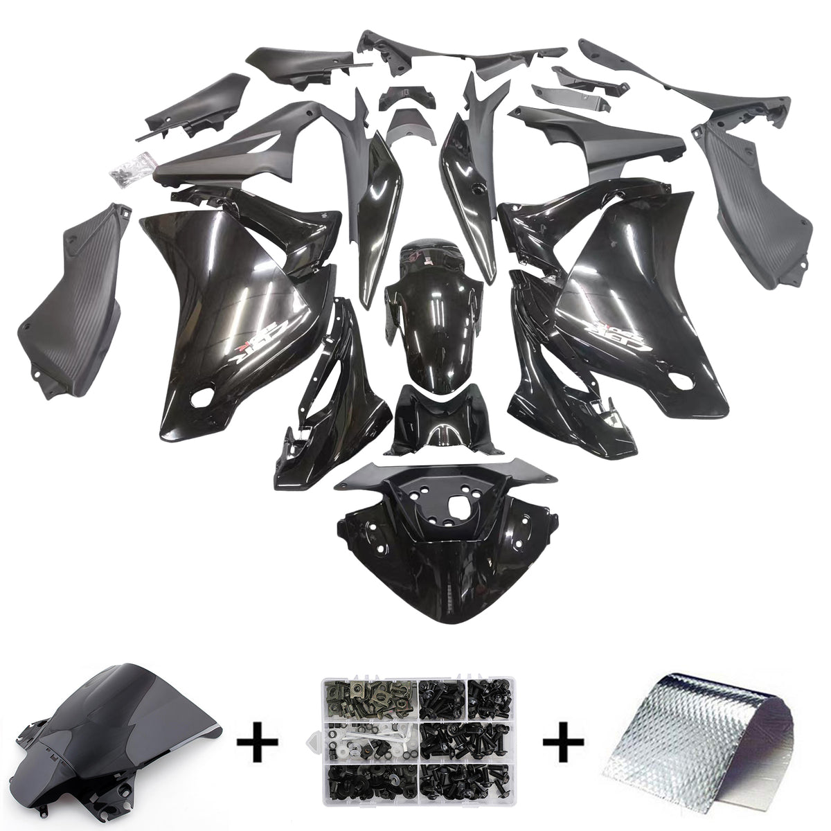 Amotopart Honda CBR250R 2011-2013 Glossy Black Fairing Kit