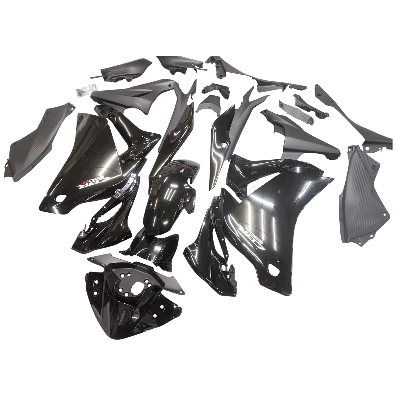 Amotopart Verkleidungssatz für Honda CBR250R 2011–2015, glänzend schwarz