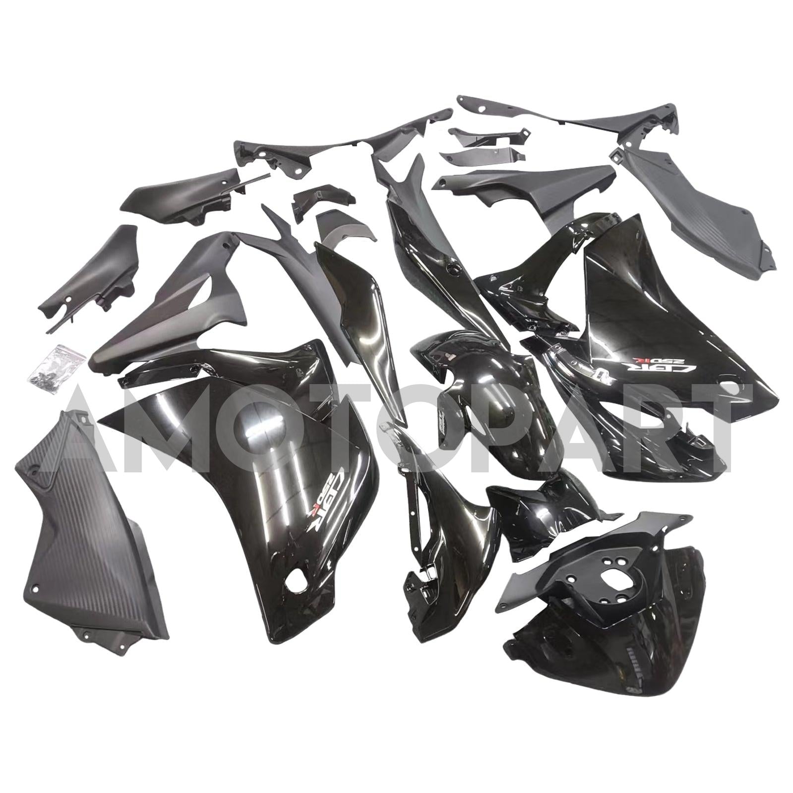 Amotopart Honda CBR250R 2011-2015 Glossy Black Fairing Kit