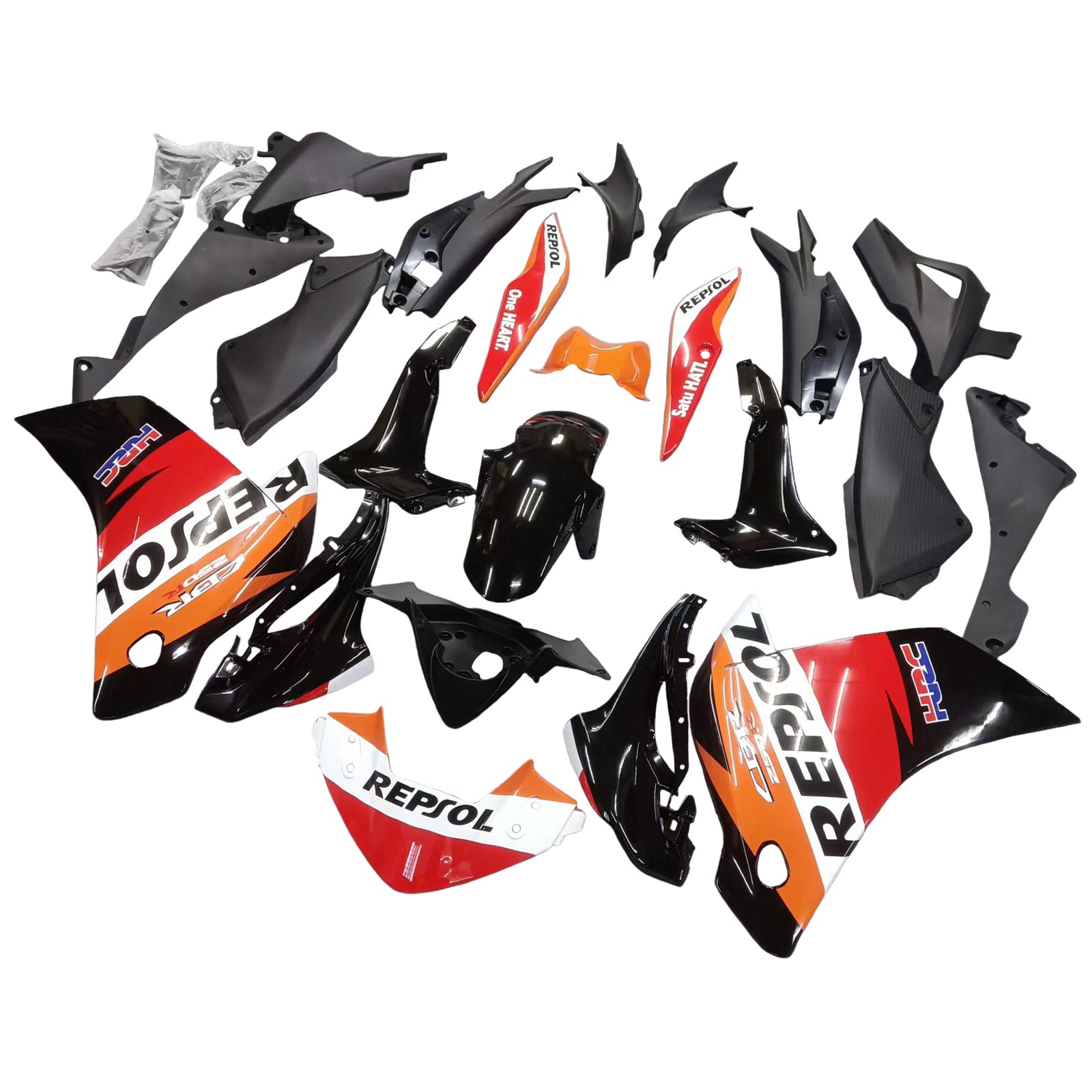 Amotopart Kit carena Repjol arancione e rosso Honda CBR250R 2011-2015