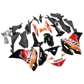 Amotopart Repjol Verkleidungssatz für Honda CBR250R 2011-2015, Orange/Rot