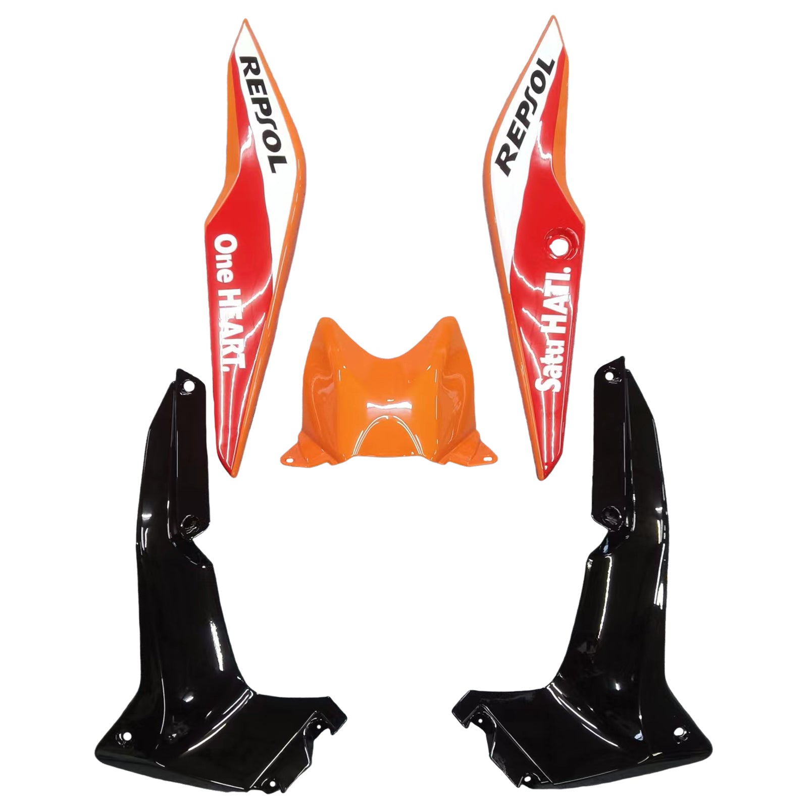 Amotopart Repjol Verkleidungssatz für Honda CBR250R 2011-2015, Orange/Rot