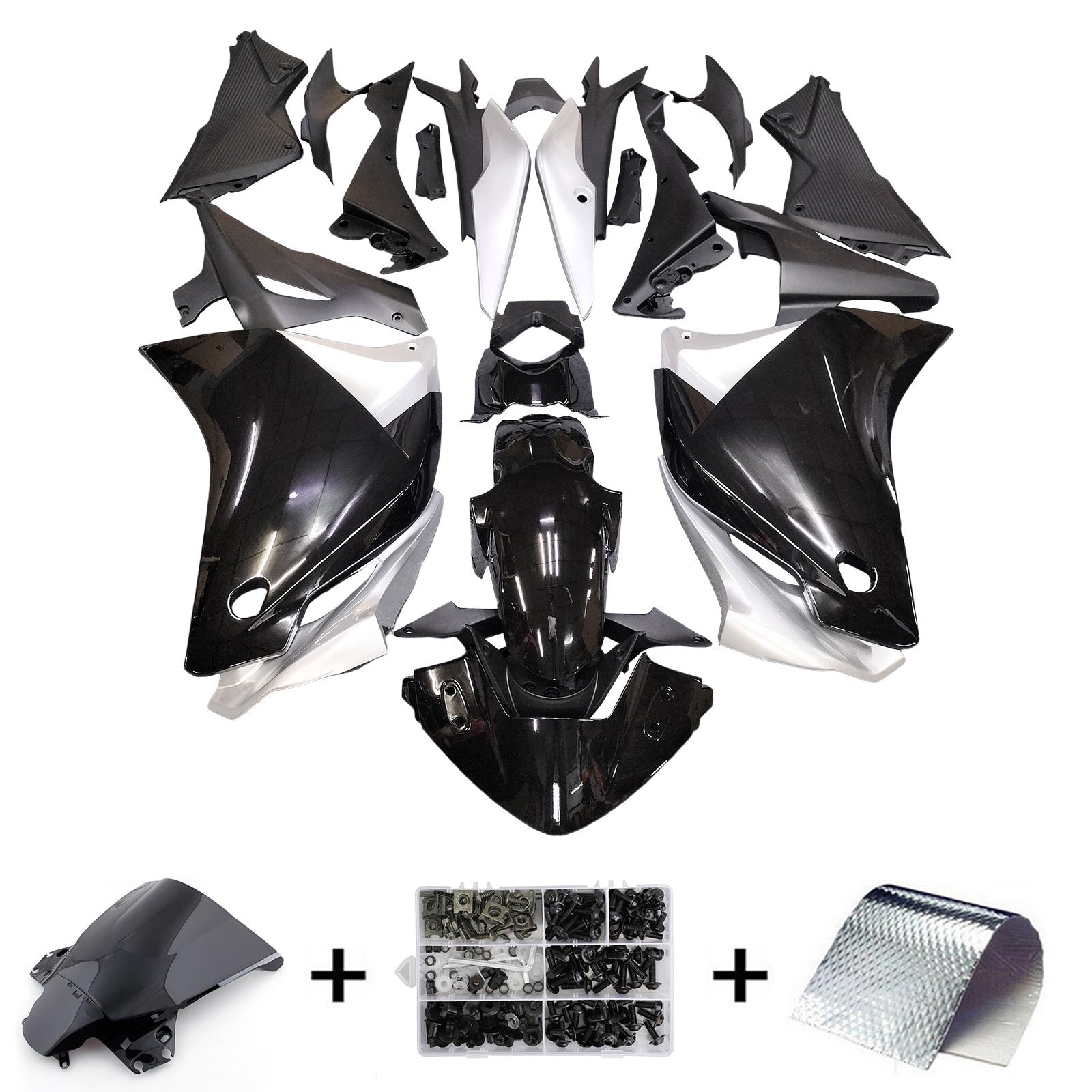 Amotopart Honda CBR250R 2011-2015 Sliver&Black Fairing Kit
