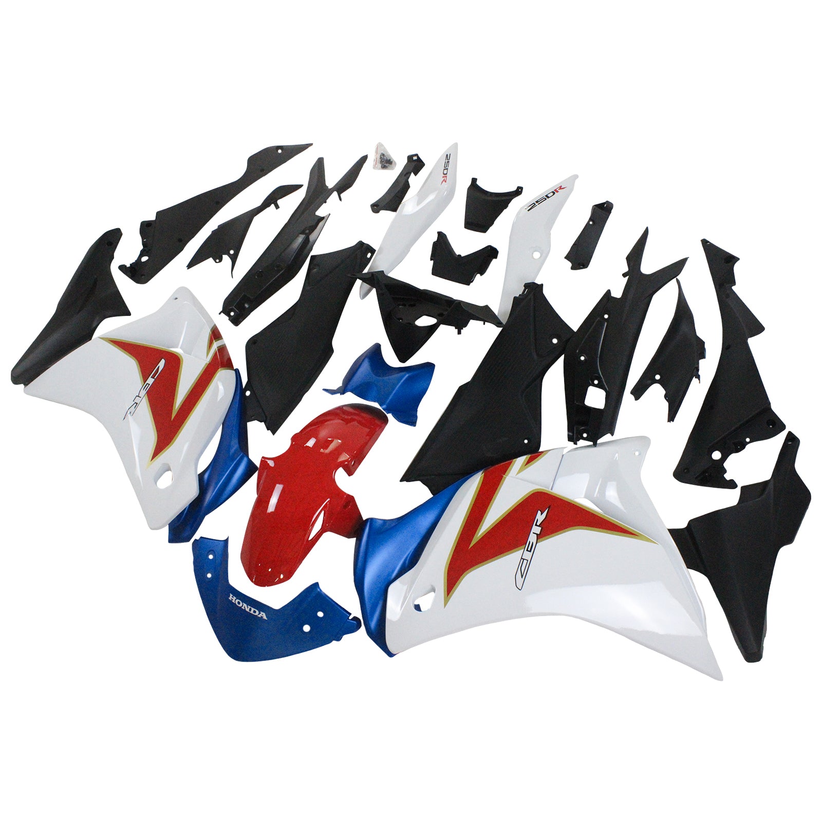 Amotopart Honda CBR250R 2011-2015 White&Blue Fairing Kit