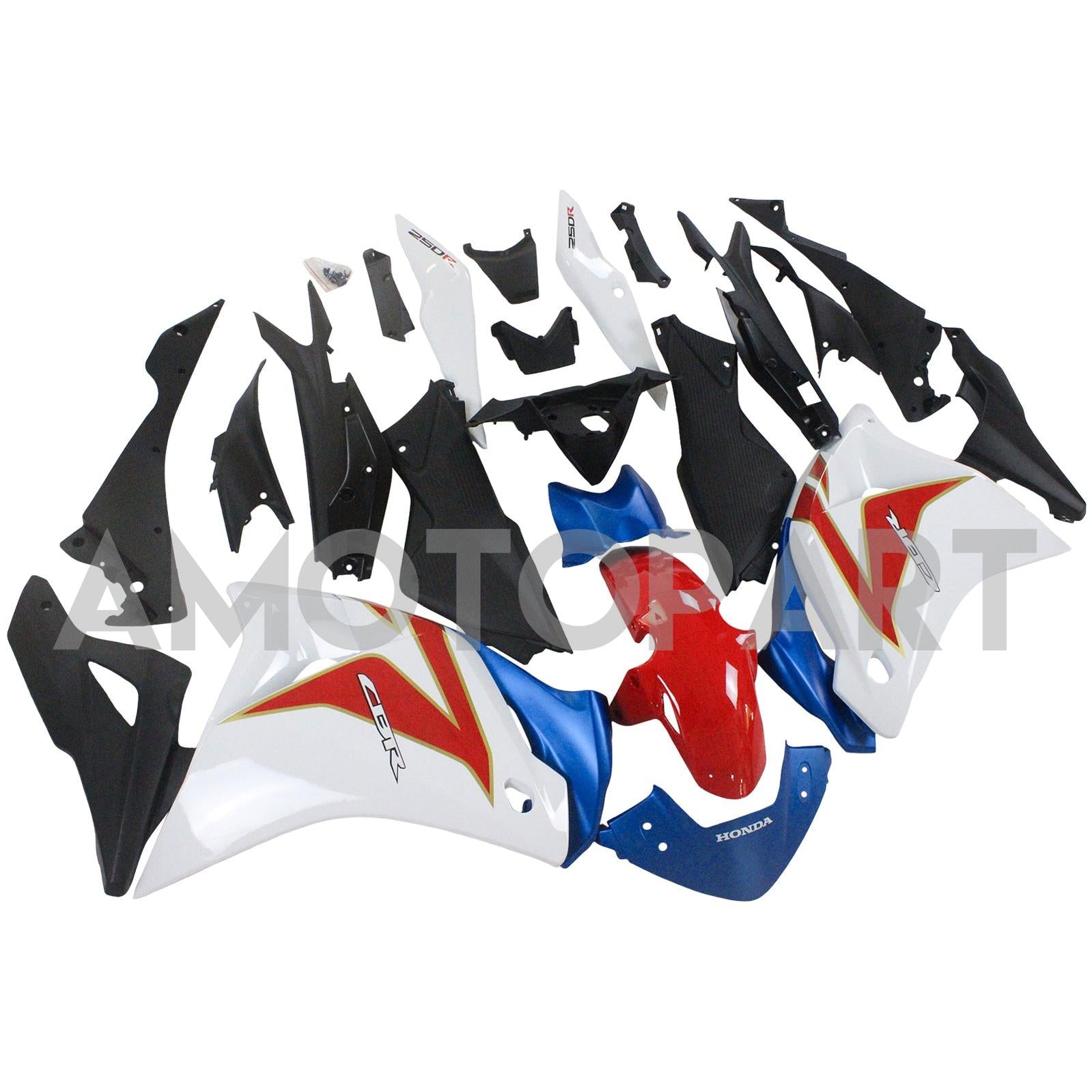Amotopart Honda CBR250R 2011-2015 White&Blue Fairing Kit
