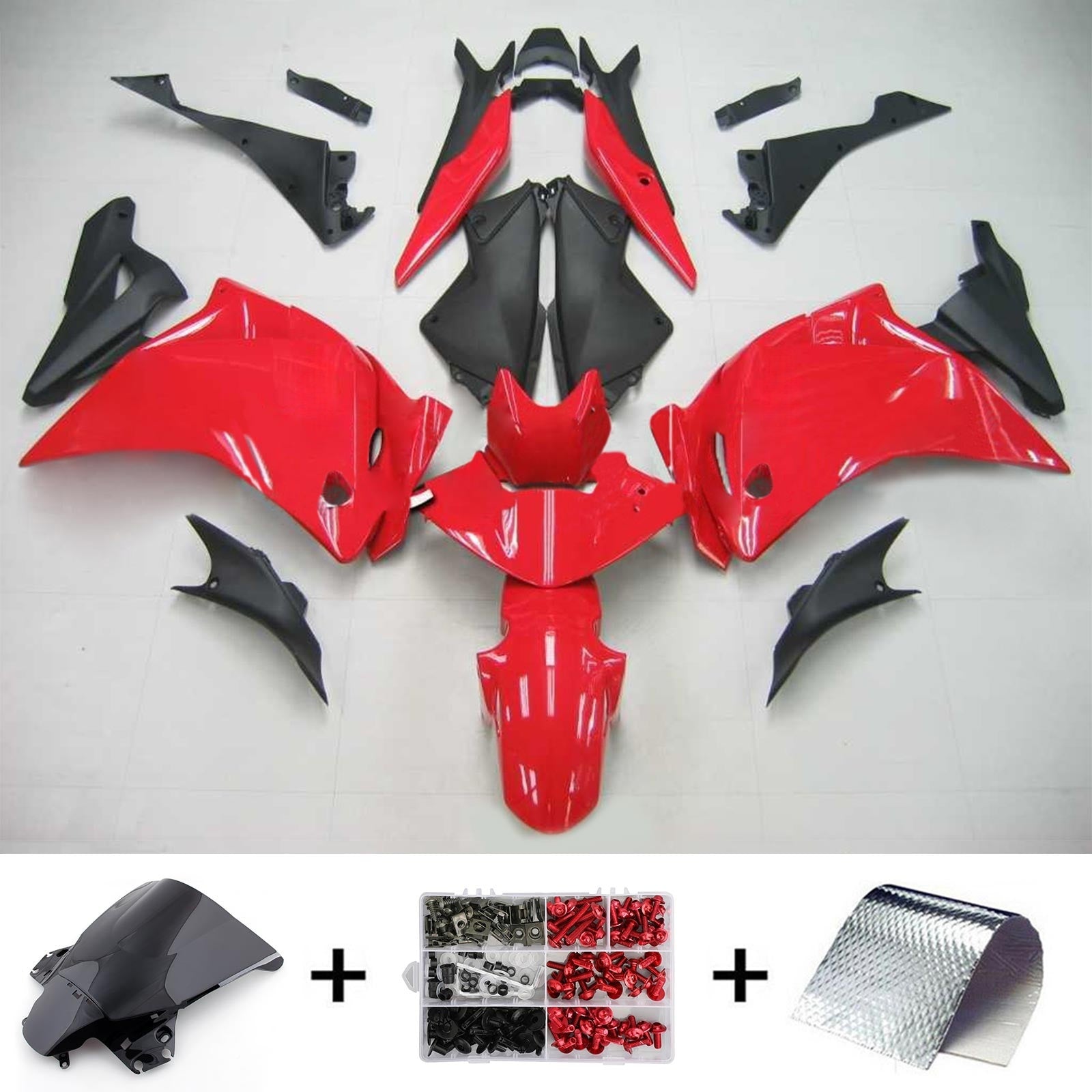 Amotopart Honda CBR250R 2011-2015 Red&Black Fairing Kit