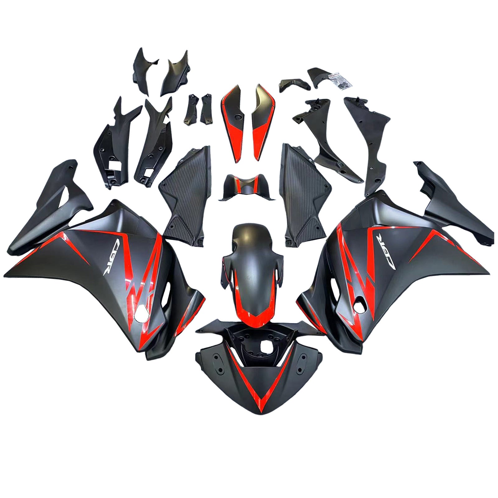 Amotopart 2011-2015 CBR250R Honda Black med Red Stripe Fairing Kit