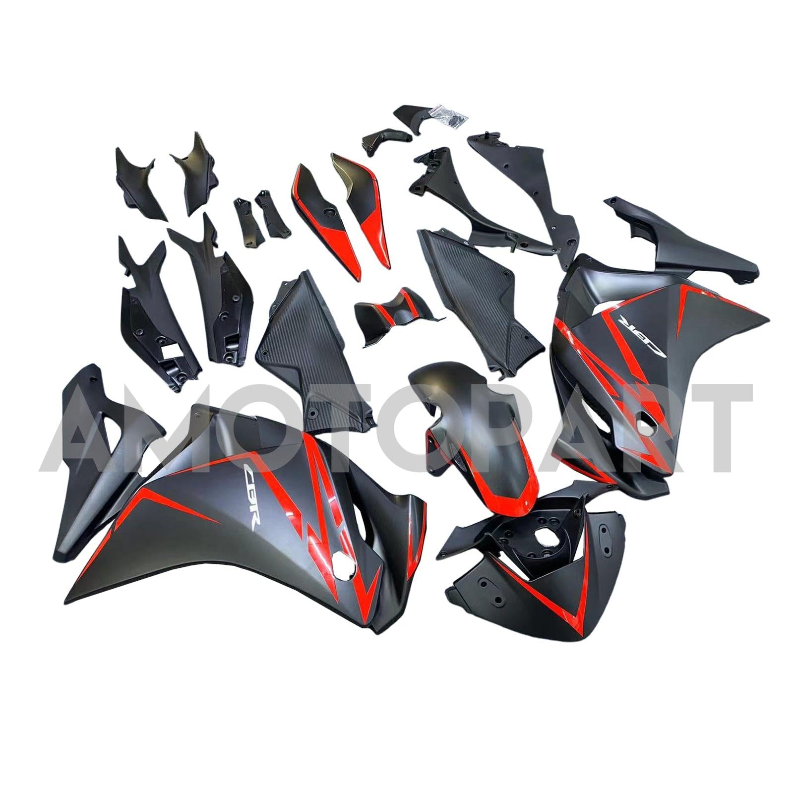 Amotopart 2011-2015 CBR250R Honda Black with Red Stripe Fairing Kit