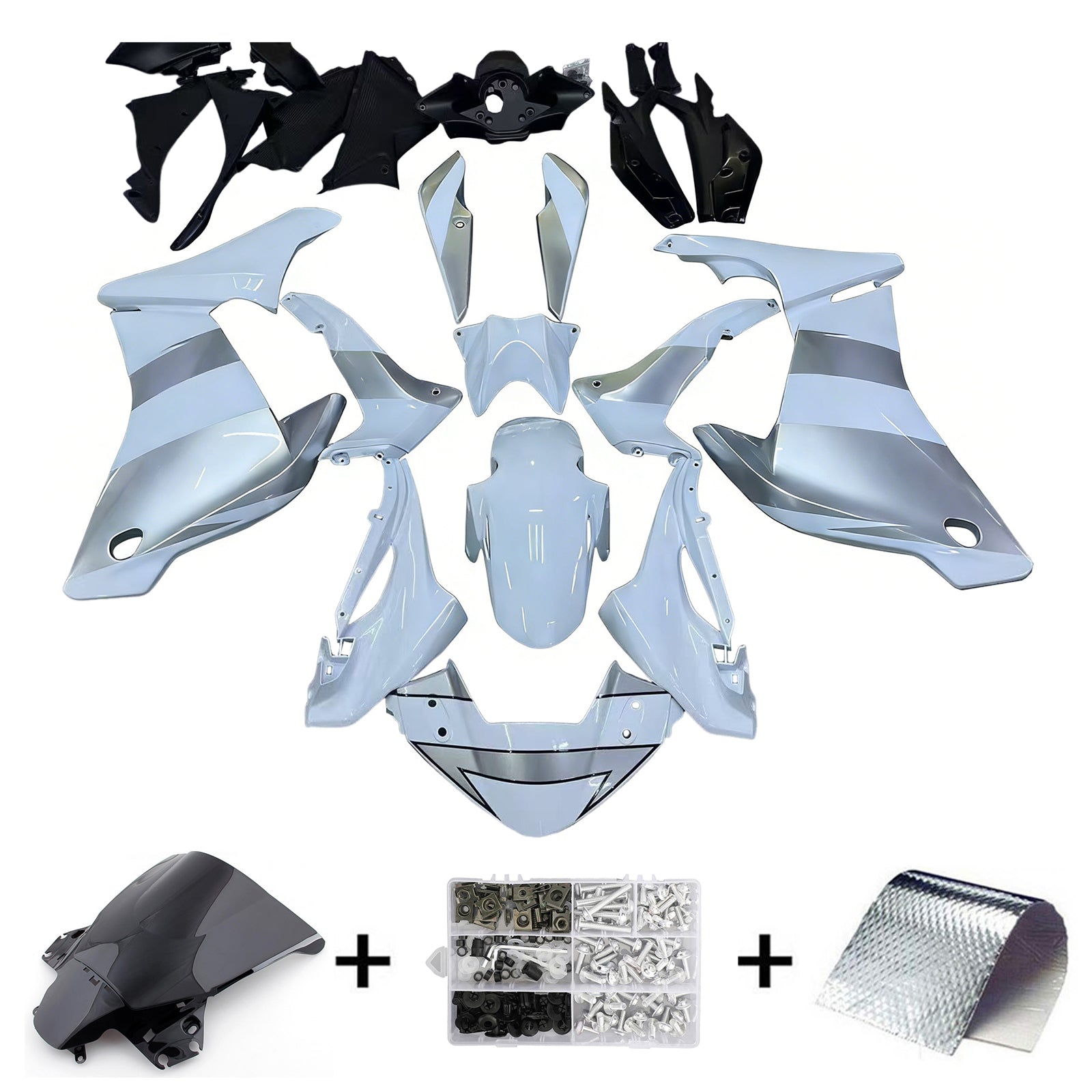 Amotopart 2011-2015 CBR250R Honda Grey&White Fairing Kit