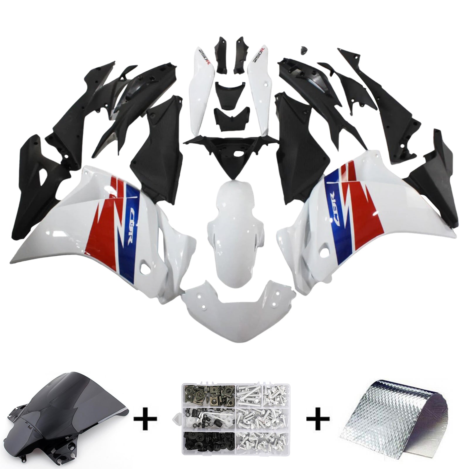 Amotopart 2011-2015 CBR250R Honda Red & Blue Fairing Kit
