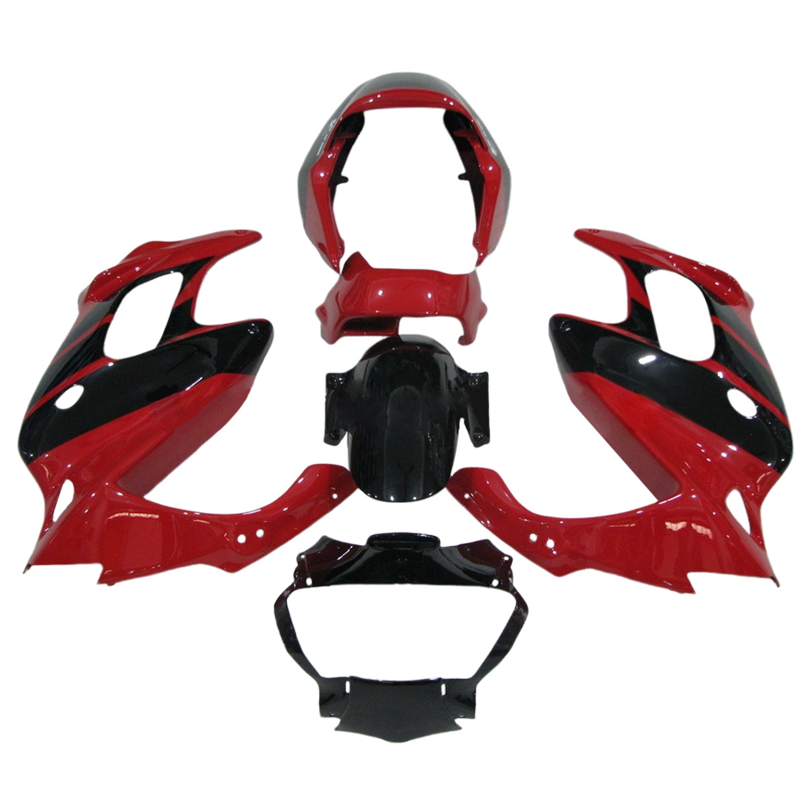 Amotopart 1997-2005 VTR1000F Honda Rot&Schwarzes Verkleidungsset