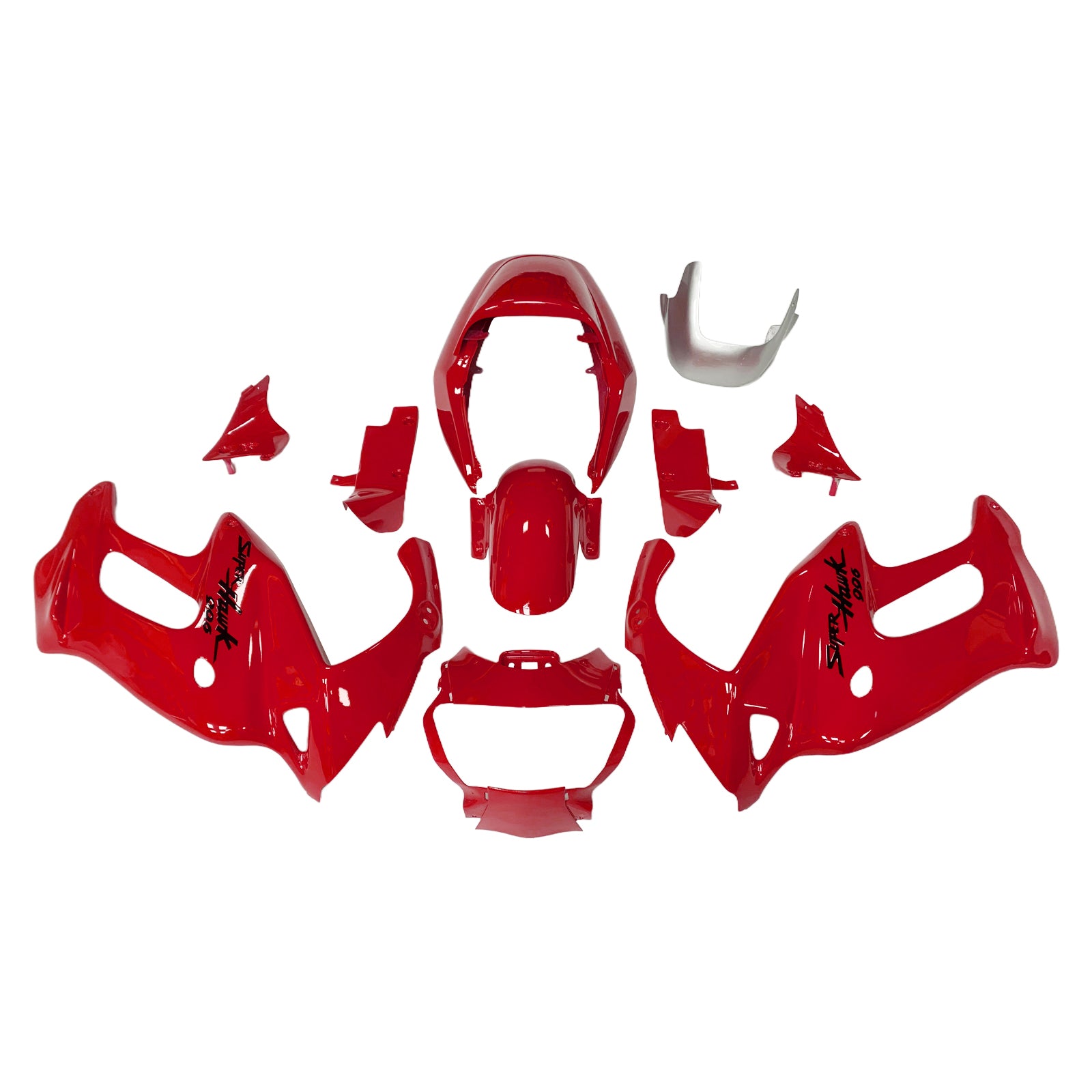 Amotopart 1997-2005 VTR1000F Honda Red with Black Logo Fairing Kit